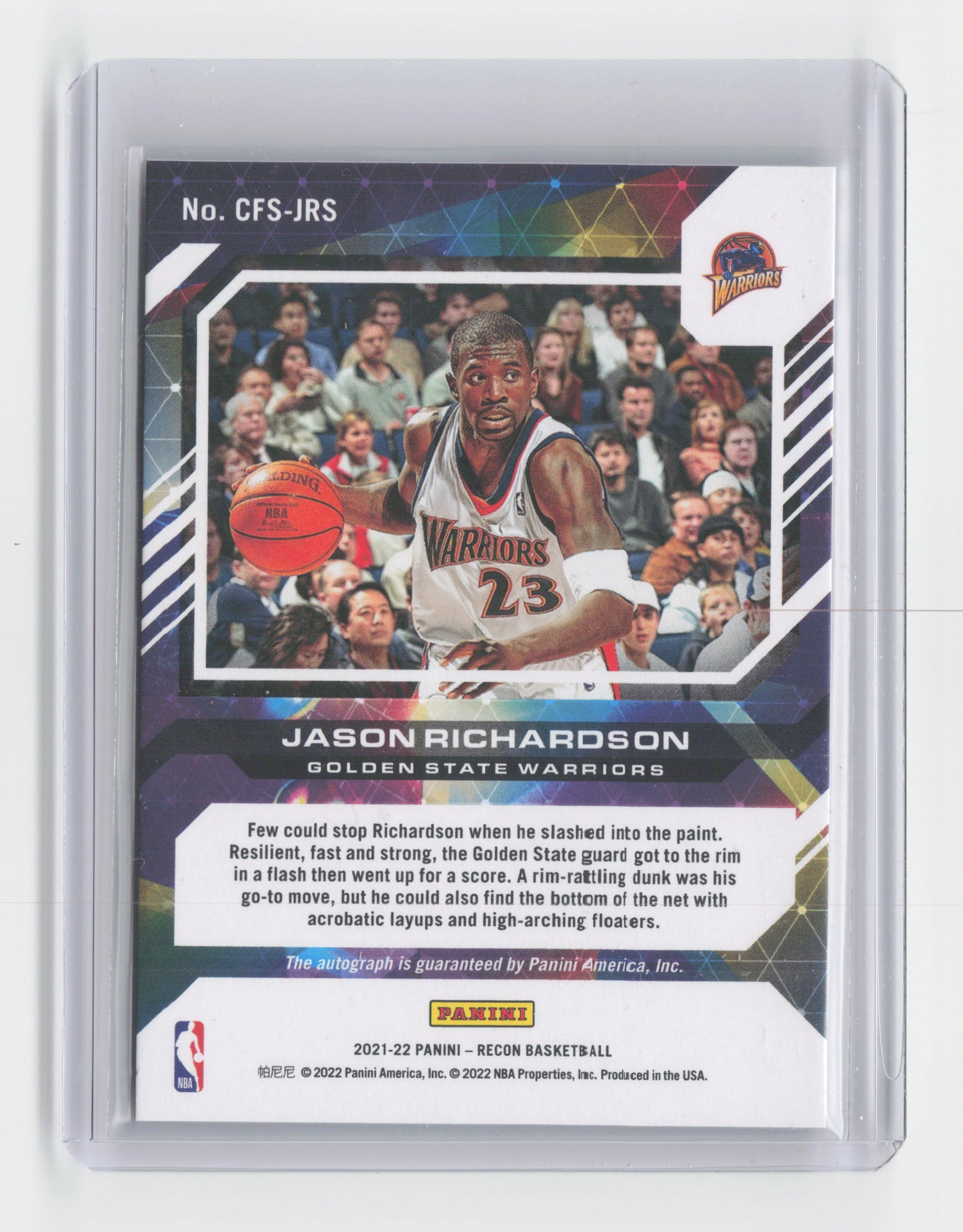 2023-24 JASON RICHARDSON Claim To Fame Autograph 003/249 Warriors #CFS-JRS