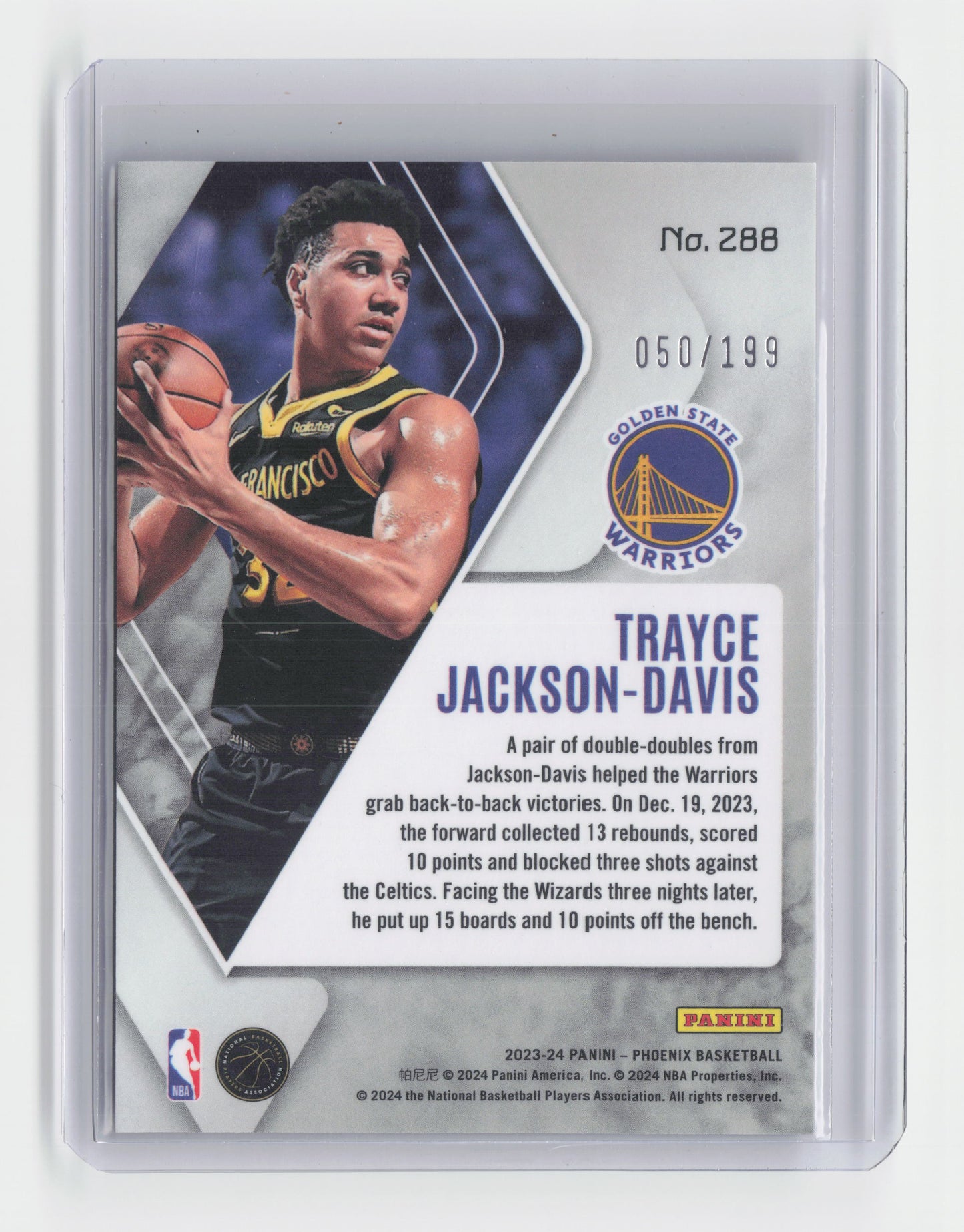 2023-24 TRAYCE JACKSON-DAVIS Red 50/199 Phoenix - Warriors #288