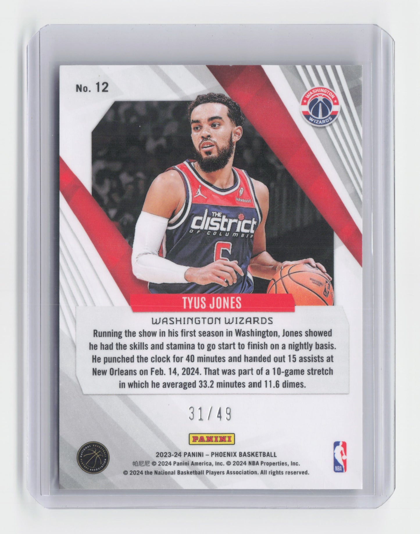 2023-24 TYUS JONES Yellow 31/49 - Phoenix - Wizards #12