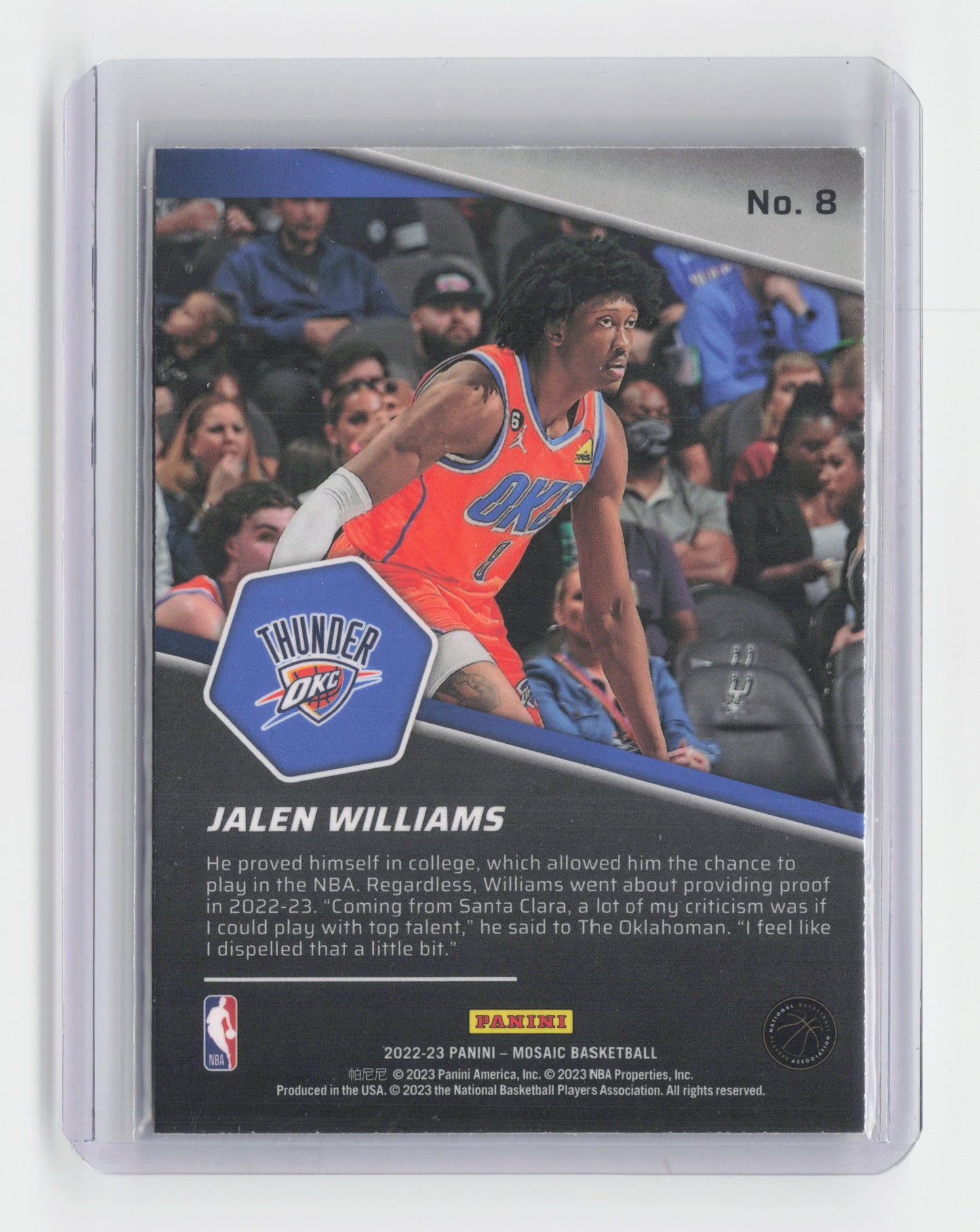 2022-23 JALEN WILLIAMS Breakaway Insert - Mosaic - OKC #8