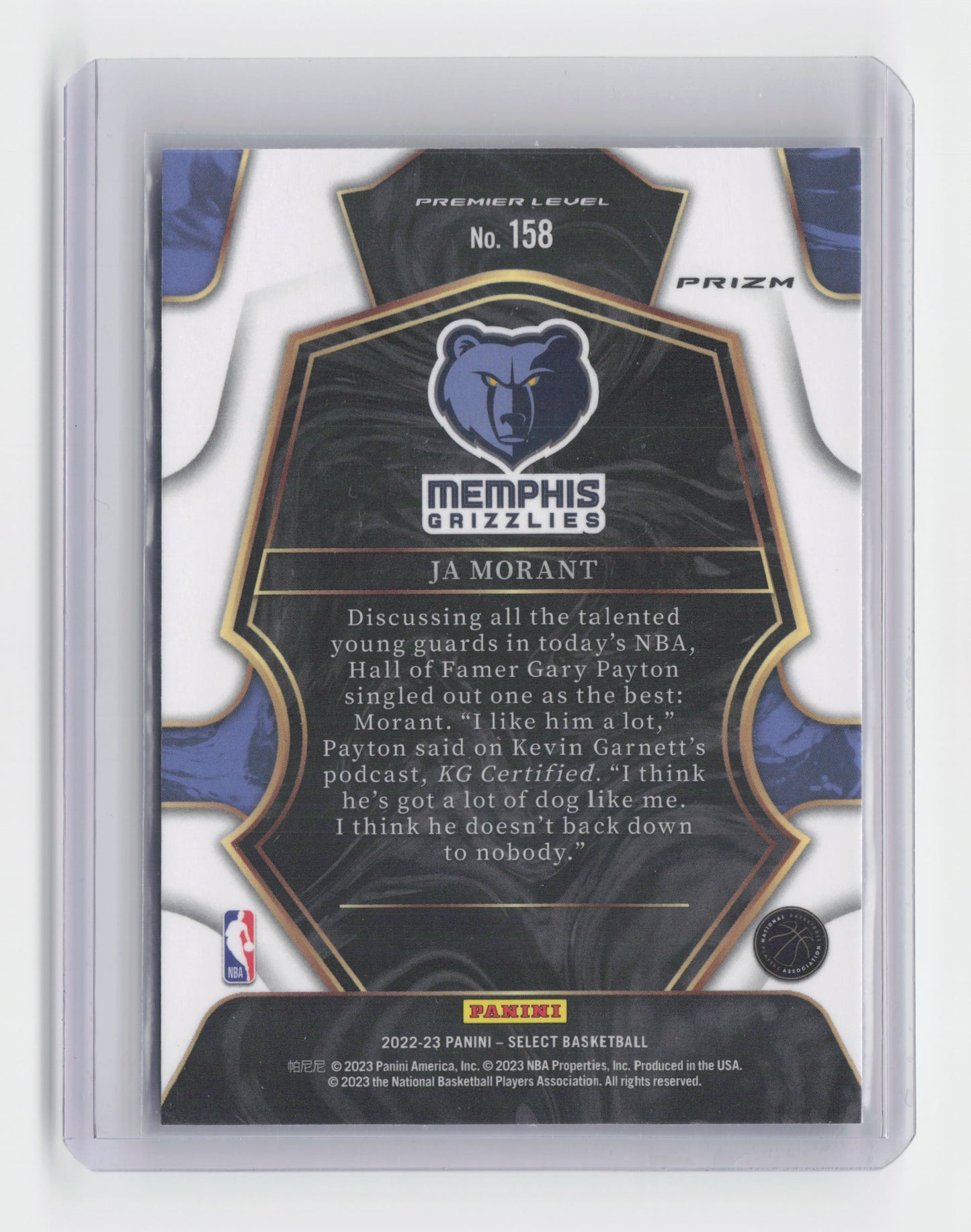 2022-23 JA MORANT Blue Cracked Ice - Select - Grizzlies #158