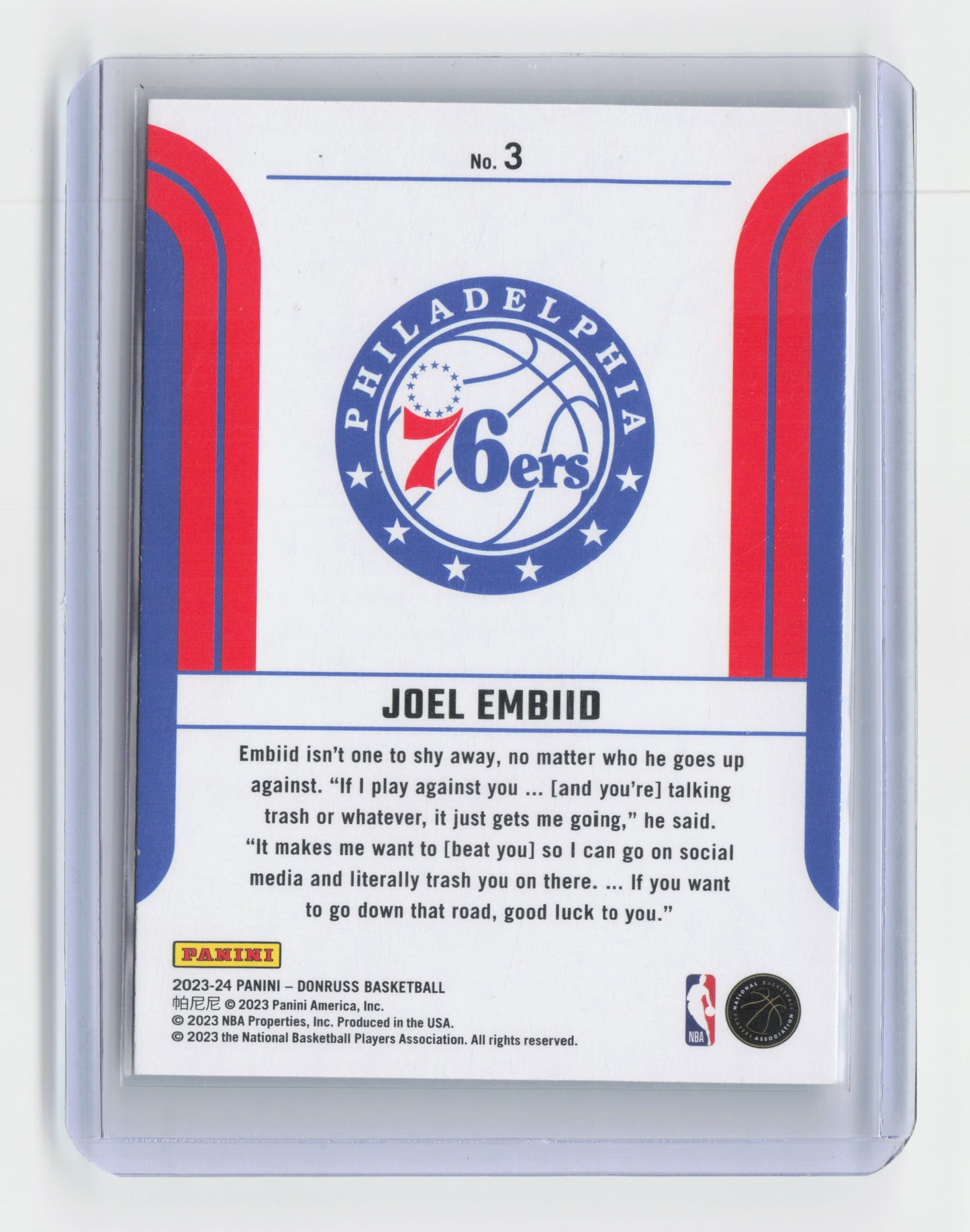 2023-24 JOEL EMBID Franchise Features - Donruss - 76ers - #3