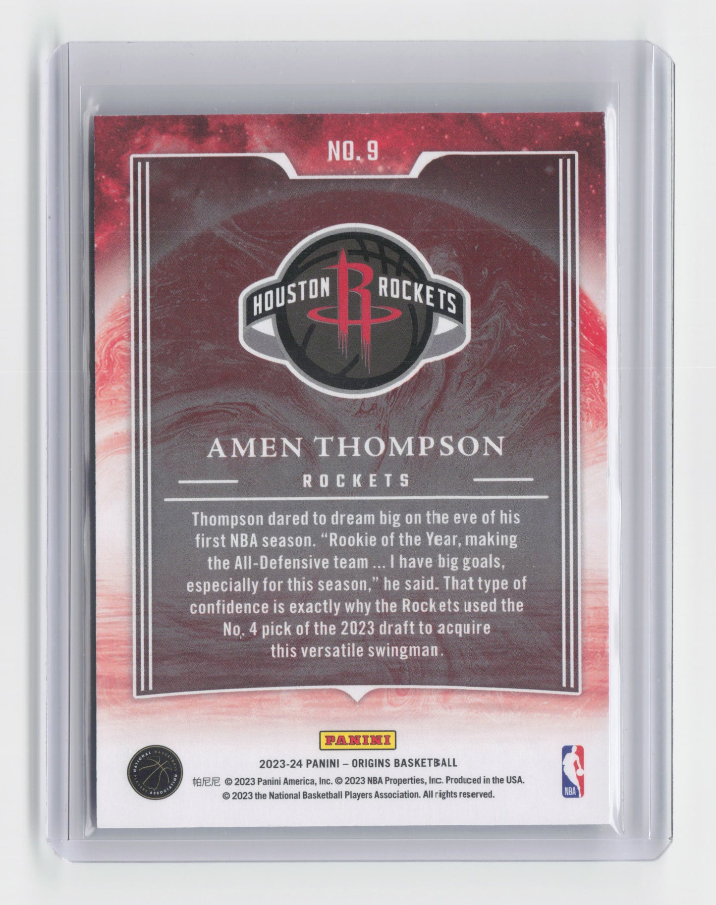 2023-24 AMEN THOMPSON Rookie Taking the Leap - Origins - Rockets - #9