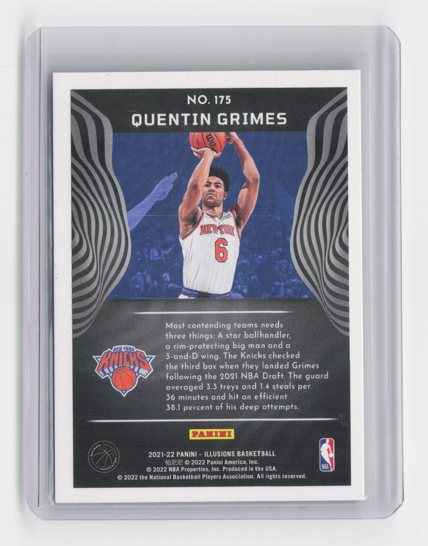 2021-22 QUENTIN GRIMS Rookie Red 07/99 - Illusions - Knicks - #175