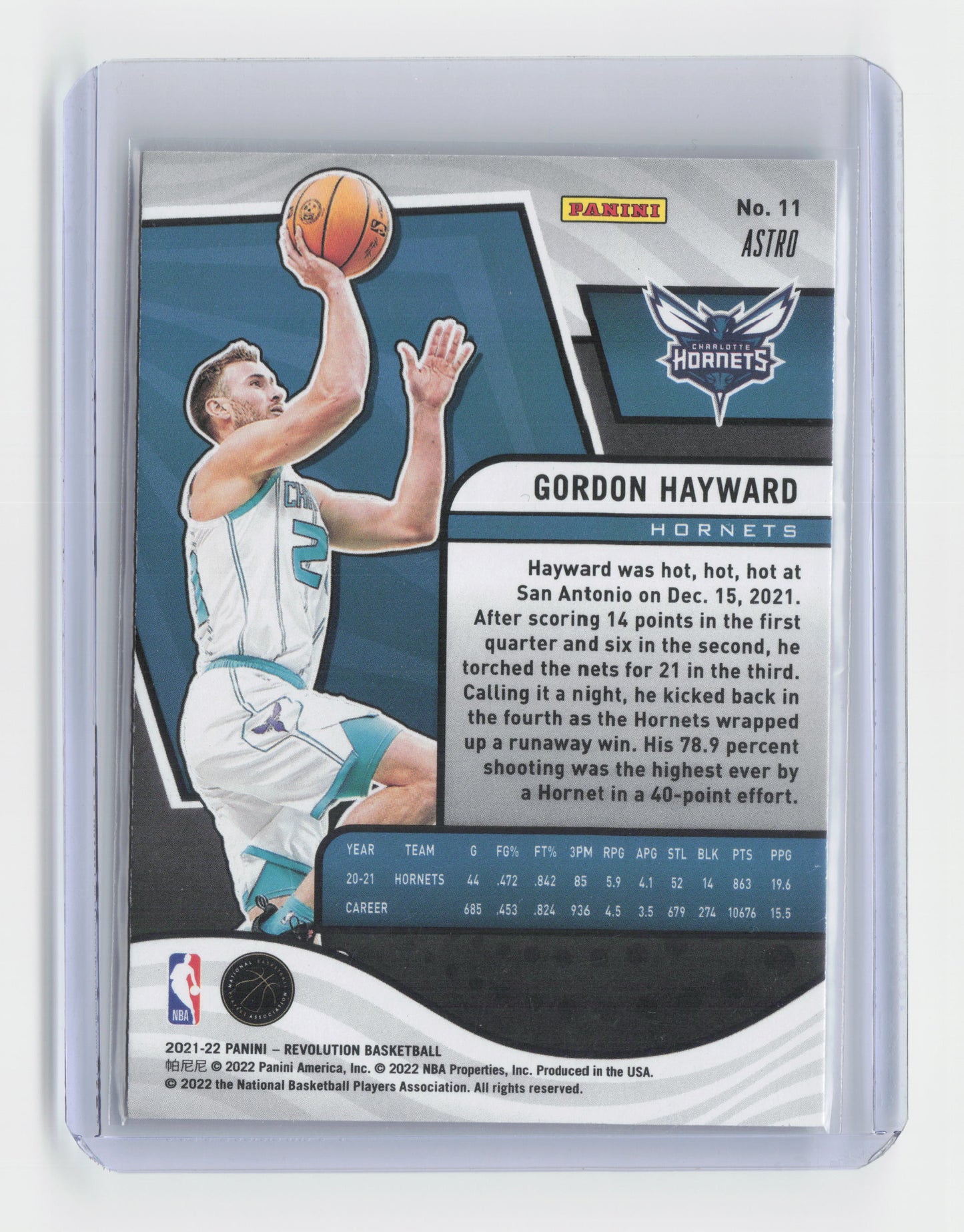2021-22 GORDON HAYWARD Astro - Revolution - Hornets - #11