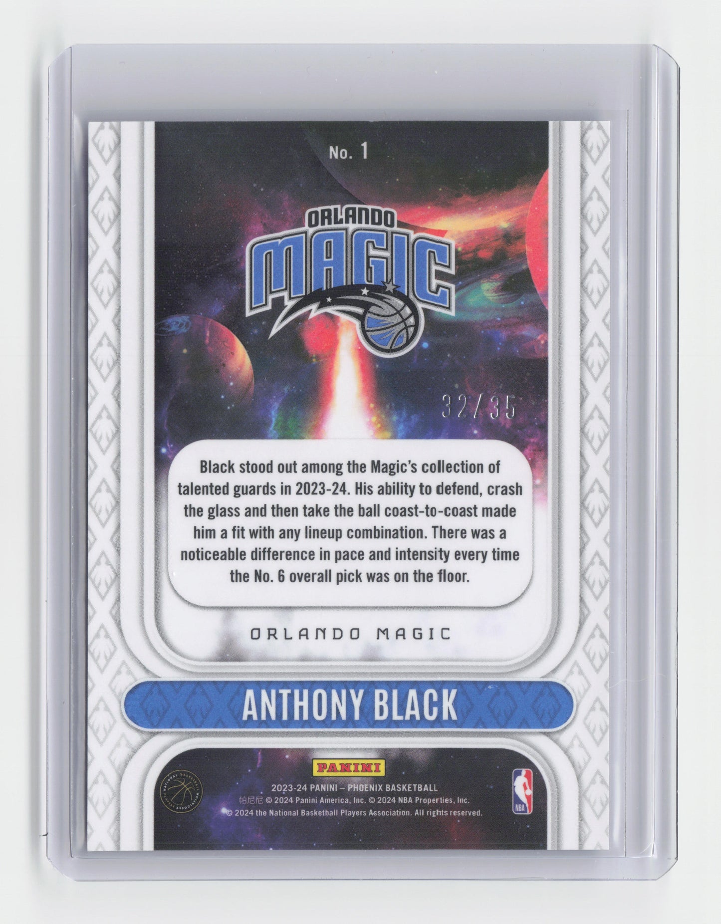 2023-24 ANTHONY BLACK Rookie Rising Purple 32/35 - Phoenix - Magic #1