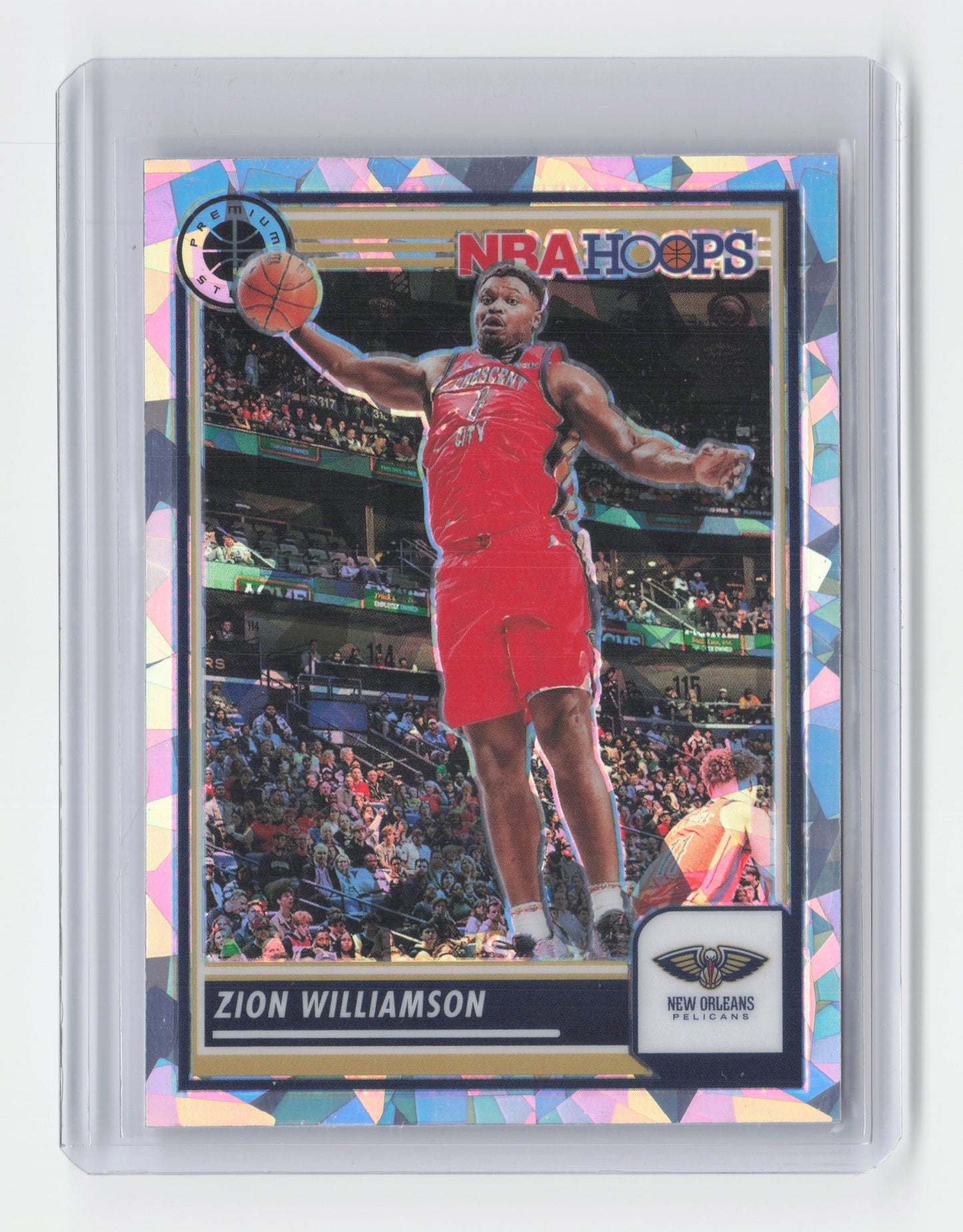 2023-24 ZION WILLIAMSON Silver cracked ice - Hoops Premium Stock - Pelicans #270