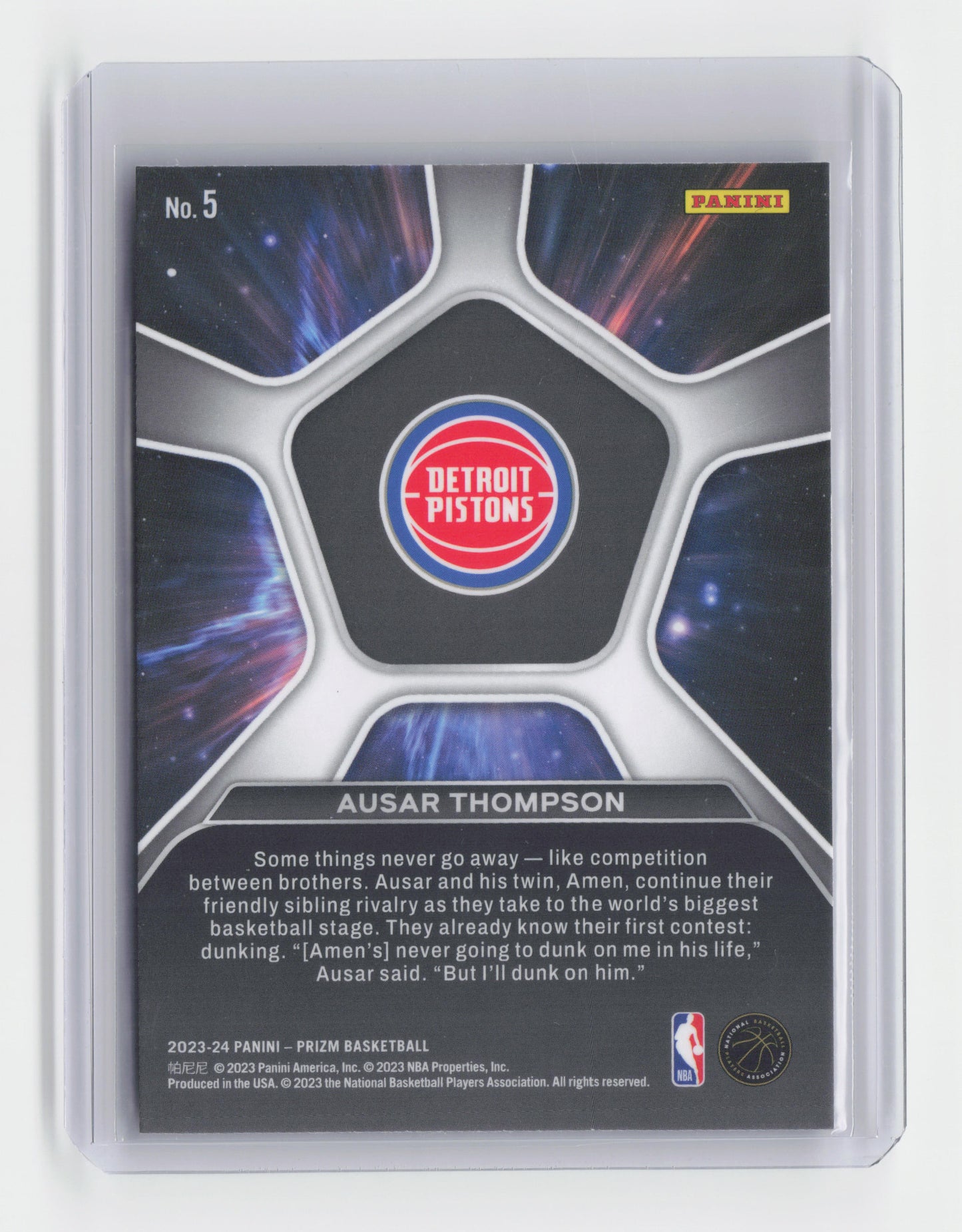 2023-24 AUSAR THOMPSON Deep Space Rookie - Prizm - Pistons #5