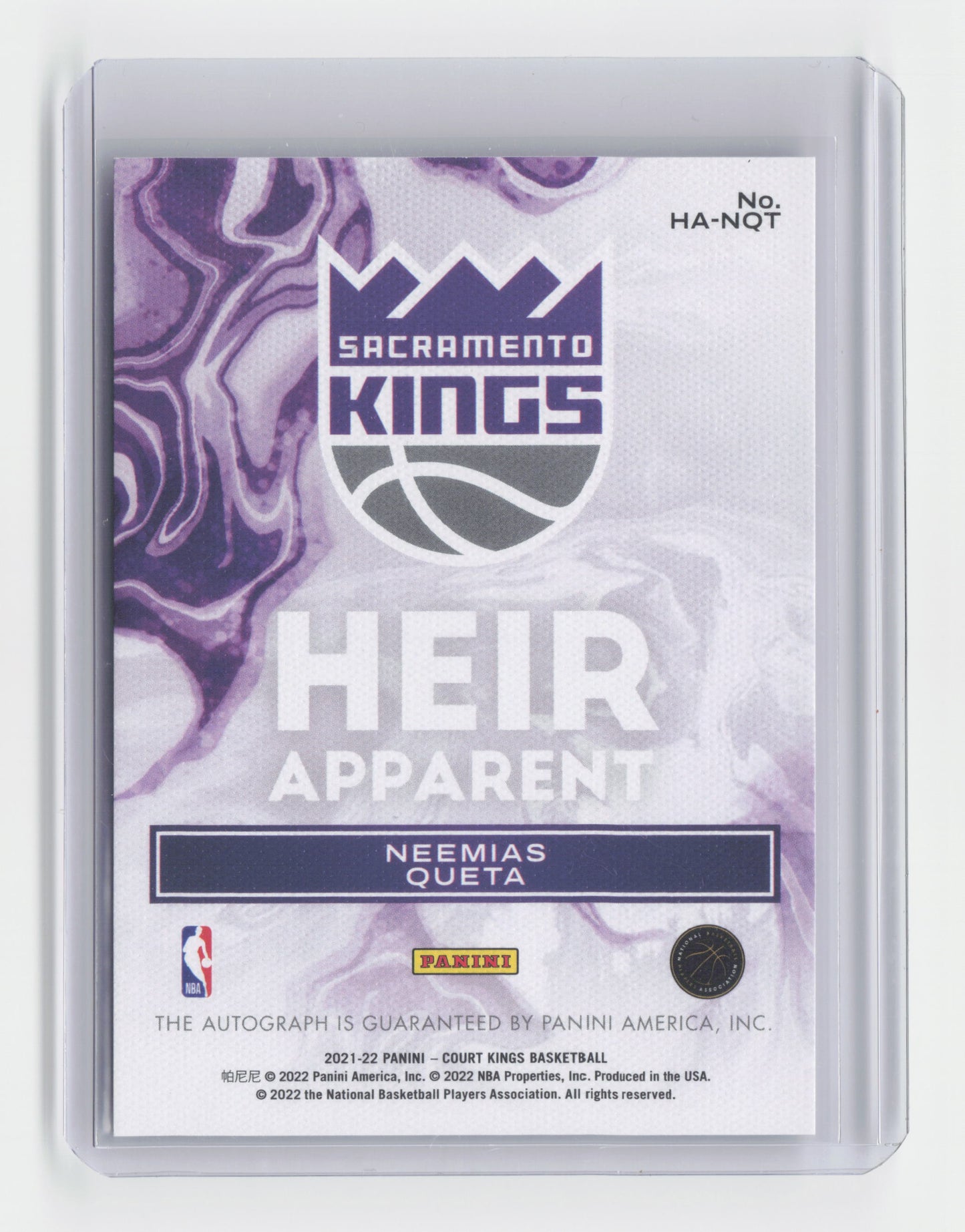 2021-22 NEEMIAS QUETA - Heir Apparent - Court Kings - Kings