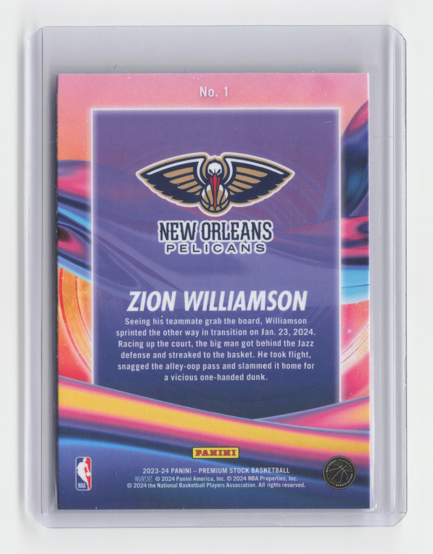 2023-24 ZION WILLIAMSON - Anti Gravity Insert - Hoops - Pelicans #1