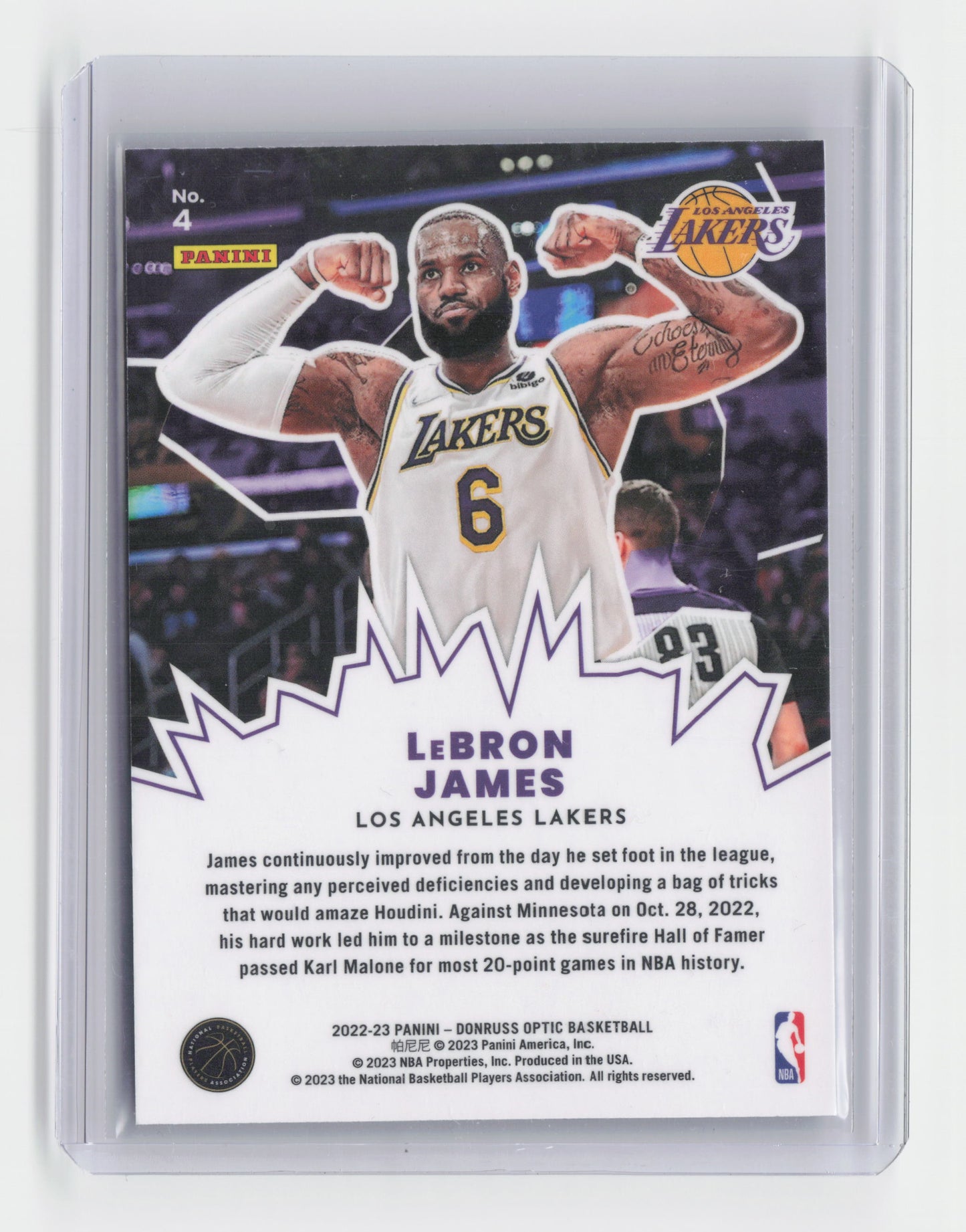 2022-23 LEBRON JAMES My House base Insert - Optic - Lakers #4
