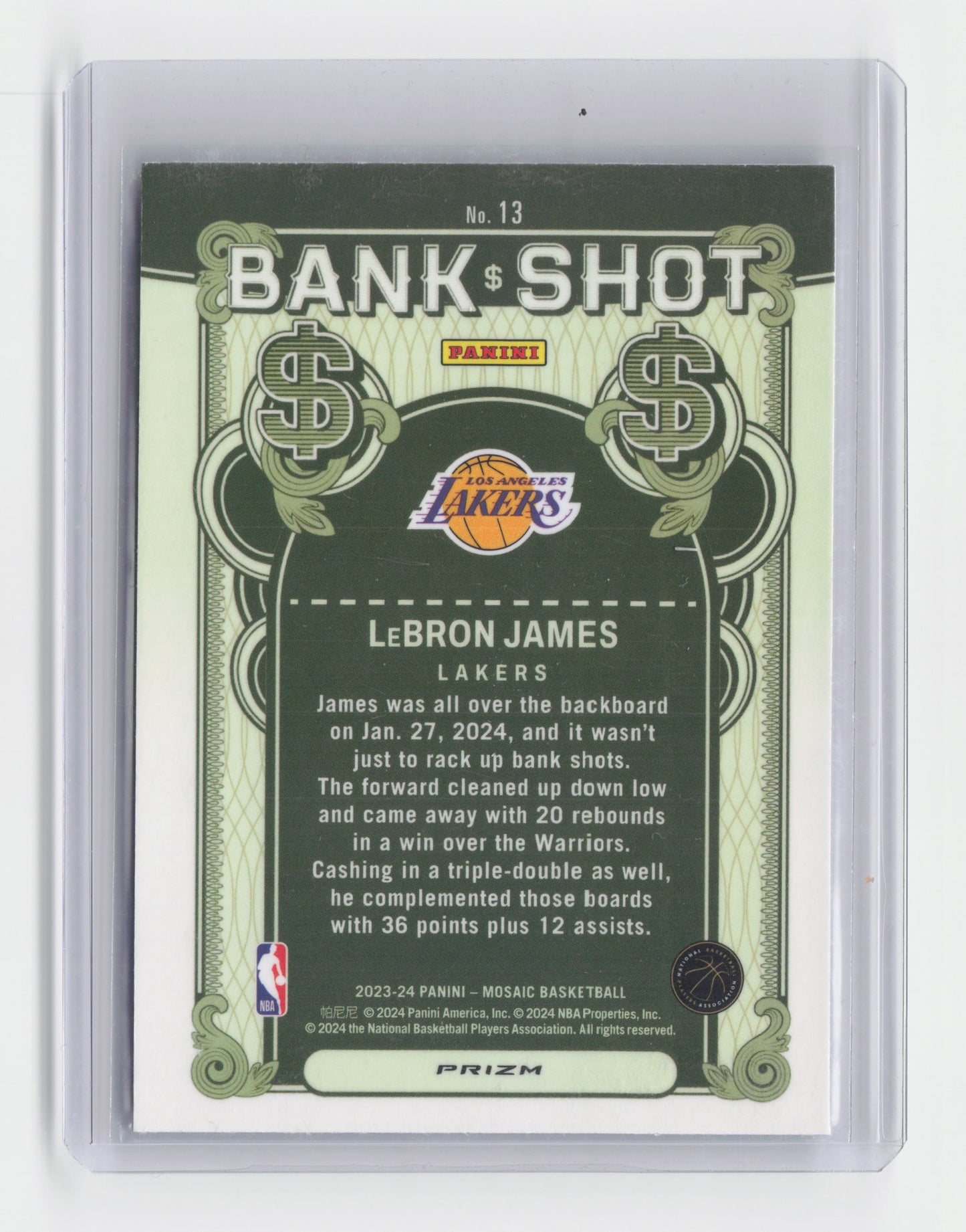 2023-24 LEBRON JAMES Bank Shot Mosaic - Mosaic - Lakers #13