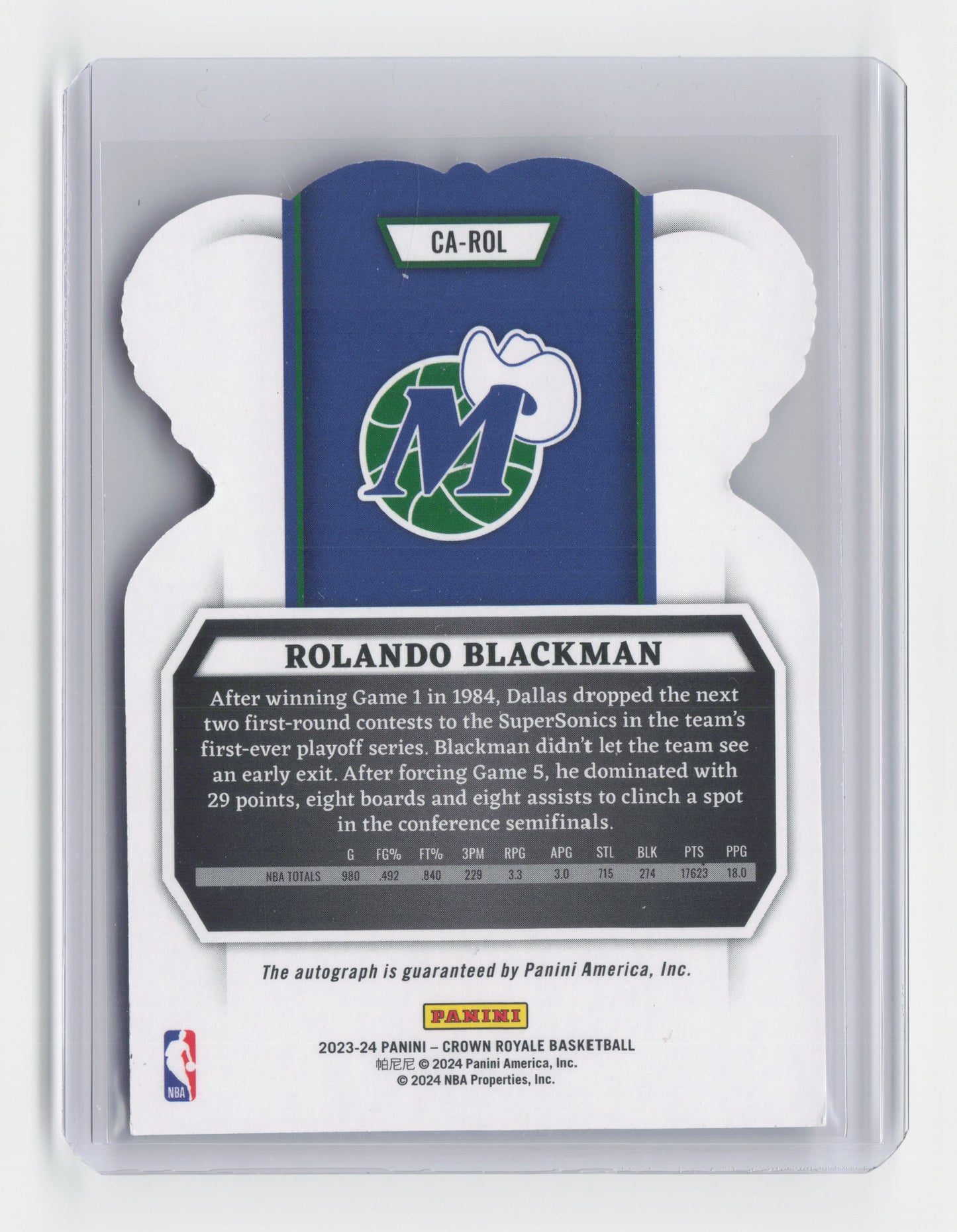 2023-24 ROLANDO BLACKMAN - Bronze Auto 17/99 - Court Kings - Mavericks