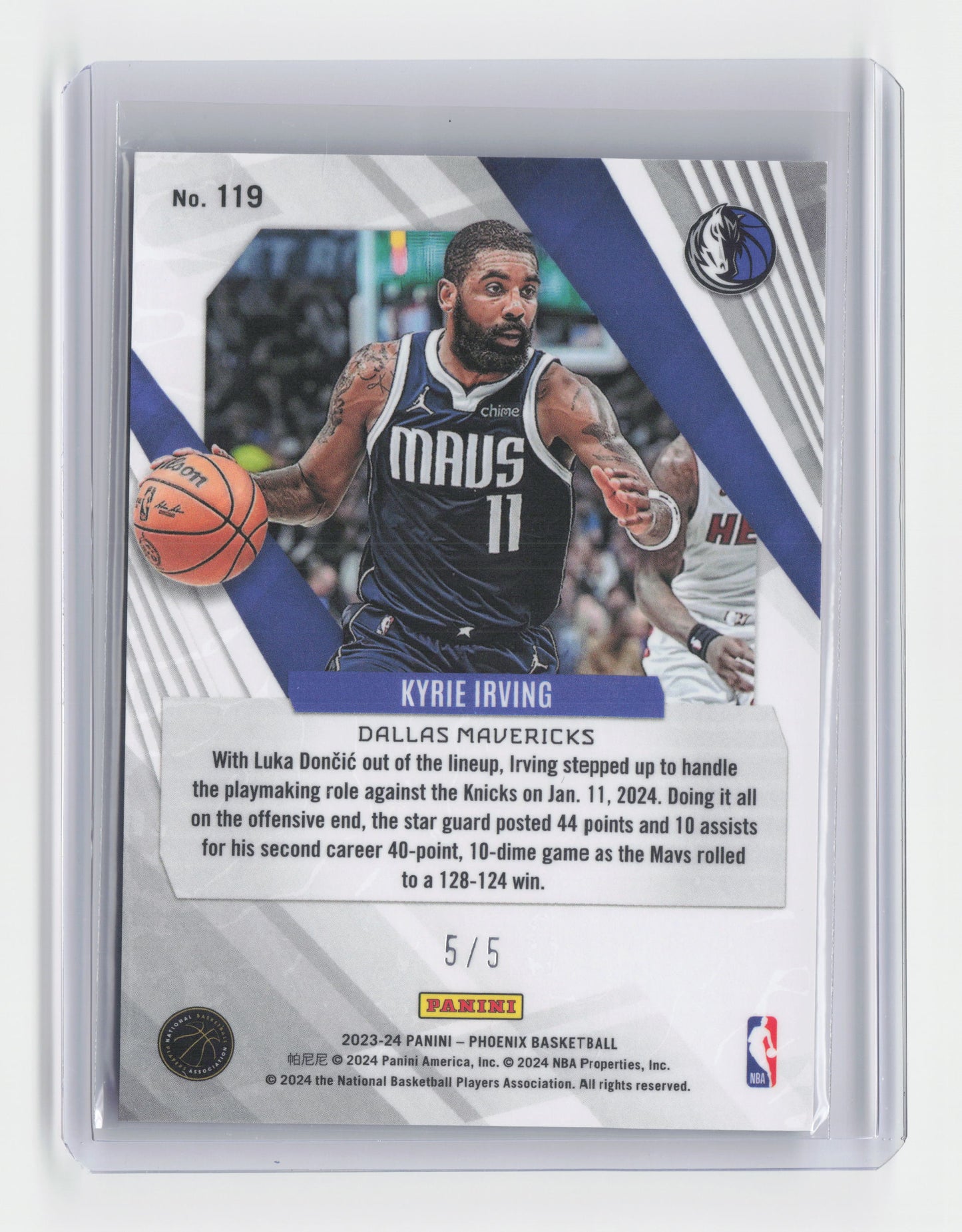 2023-24 KYRIE IRVING - Green 5/5 Bookend - Phoenix - Mavericks #119