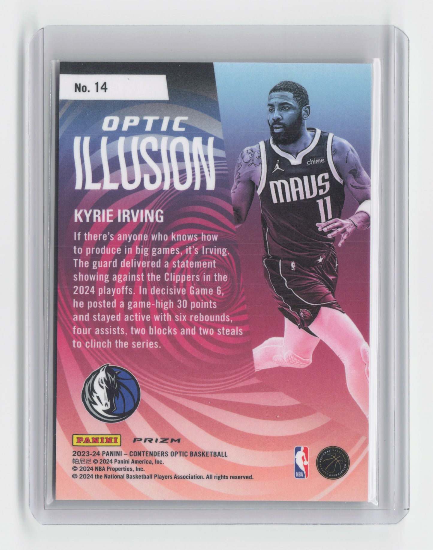 2023-24 KYRIE IRVING - Optic Illusion Holo - Contenders Optic - Mavericks #14