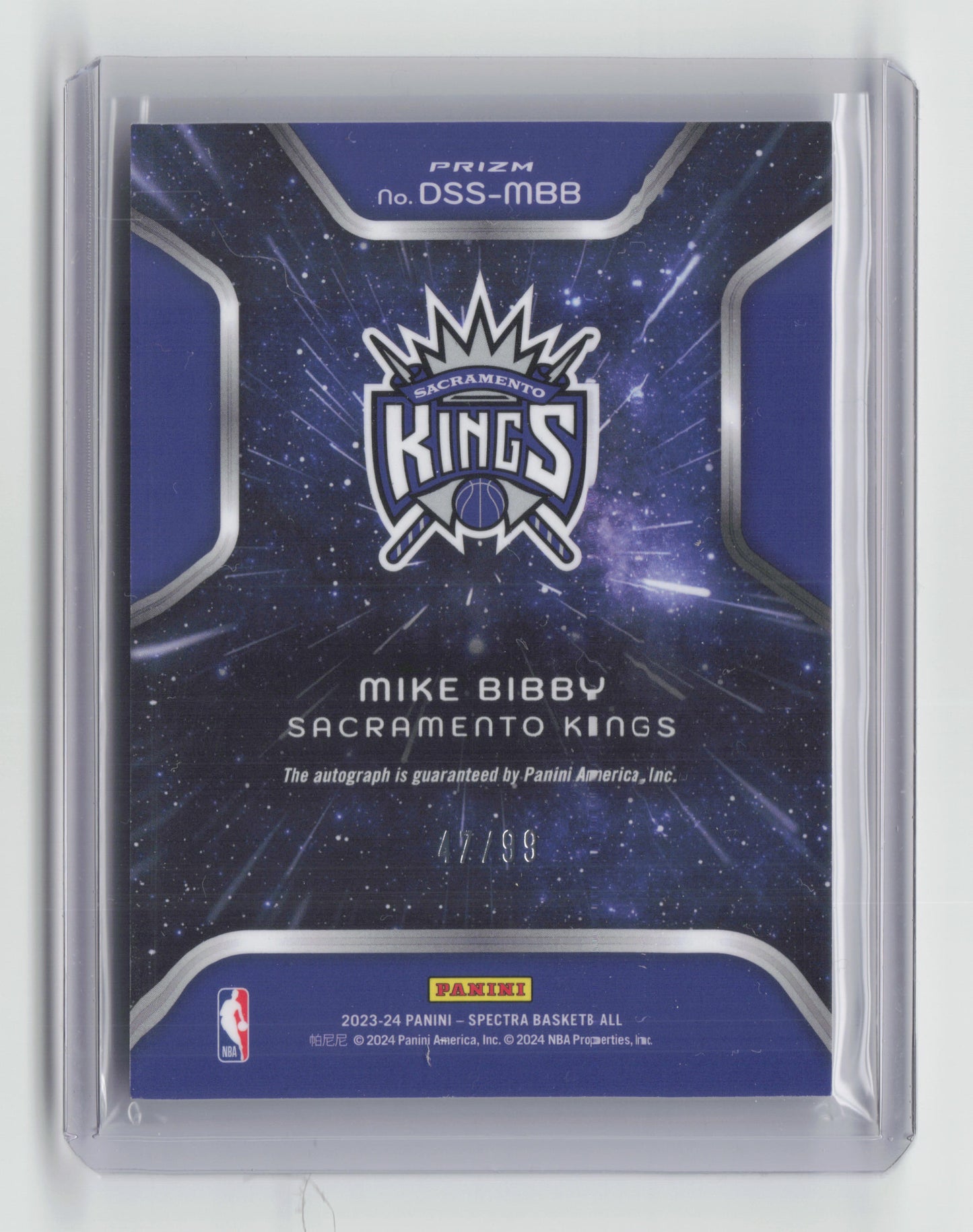 2023-24 MIKE BIBBY - Deep Space 47/99 - Spectra - Kings