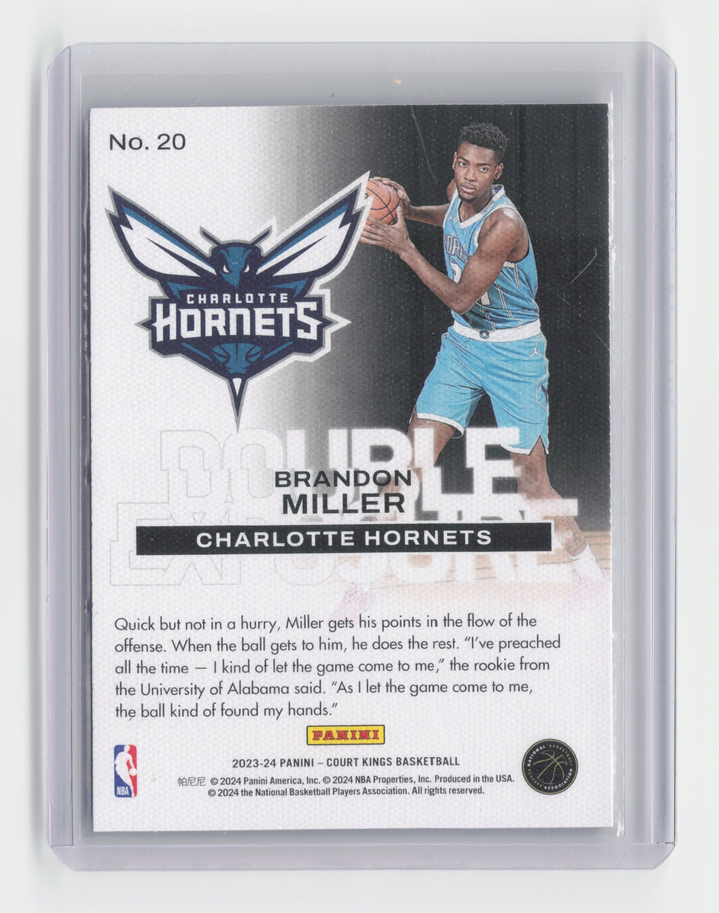 2023-24 BRANDON MILLER - Double Exposure Rookie - Court Kings - Hornets #20