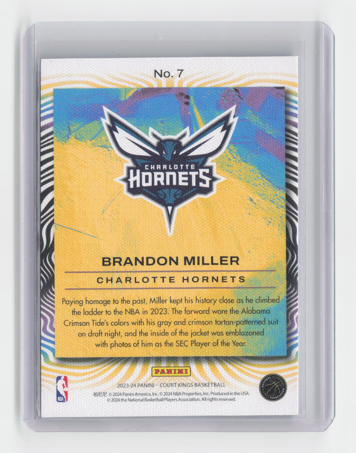 2023-24 BRANDON MILLER - Dressed to impress rookie - Court Kings - Hornets #7