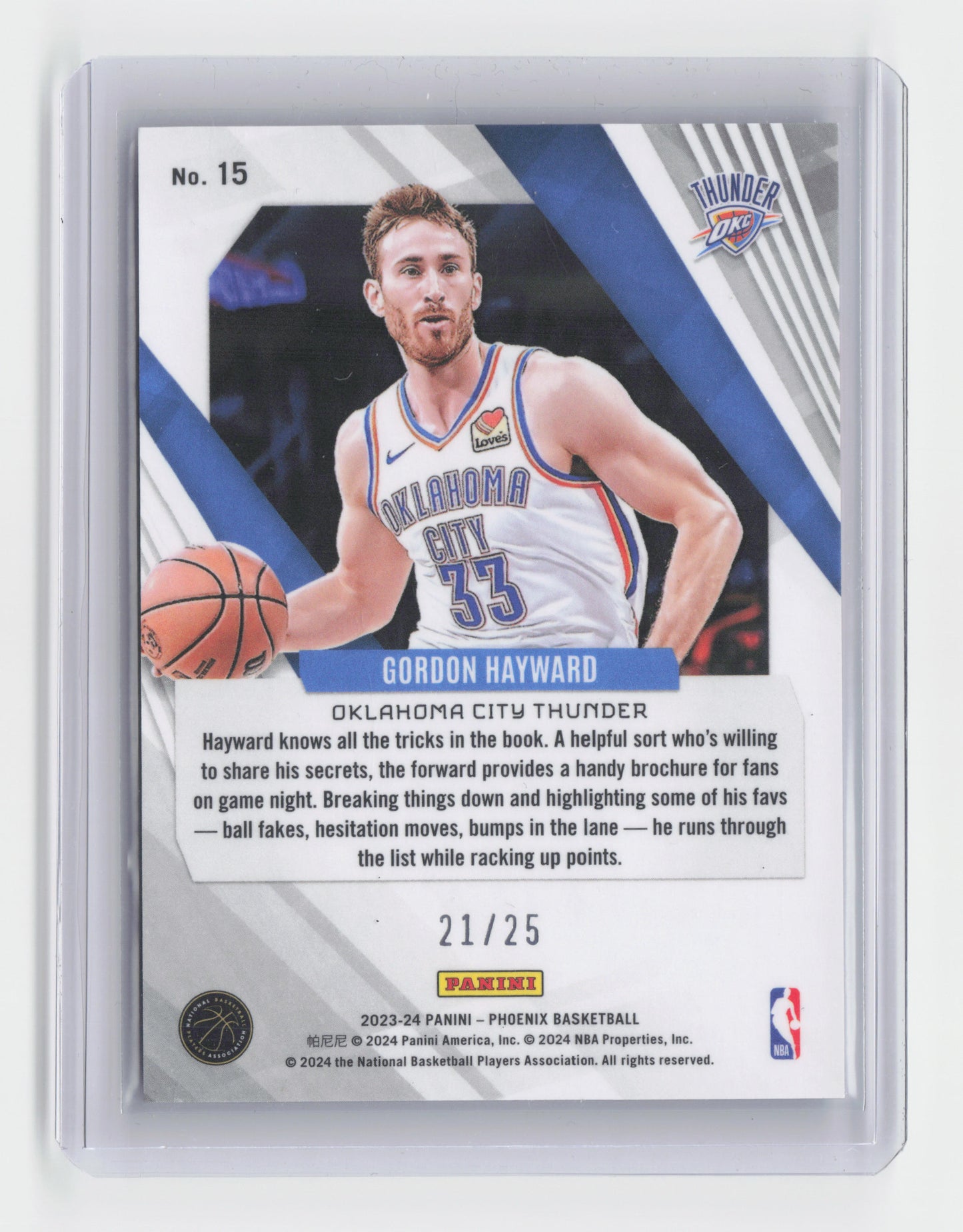 2023-24 - GORDON HAYWAED - Fire and Ice 21/25 - Phoenix - OKC #15