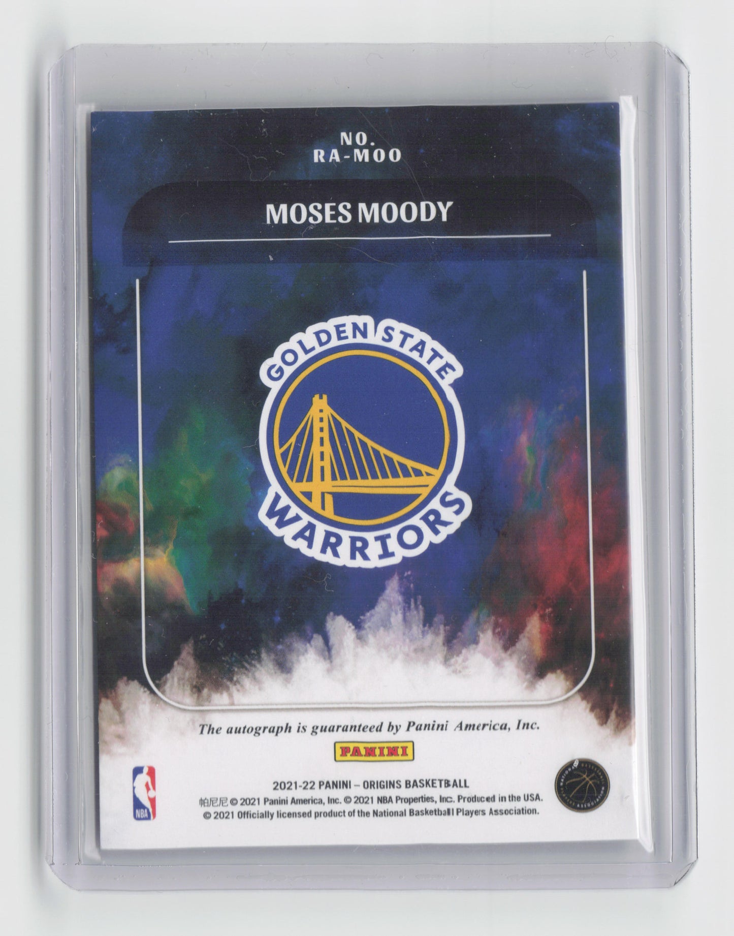 2021-22 - MOSES MOODY - Rookie on card Autograph - Origins - GWS