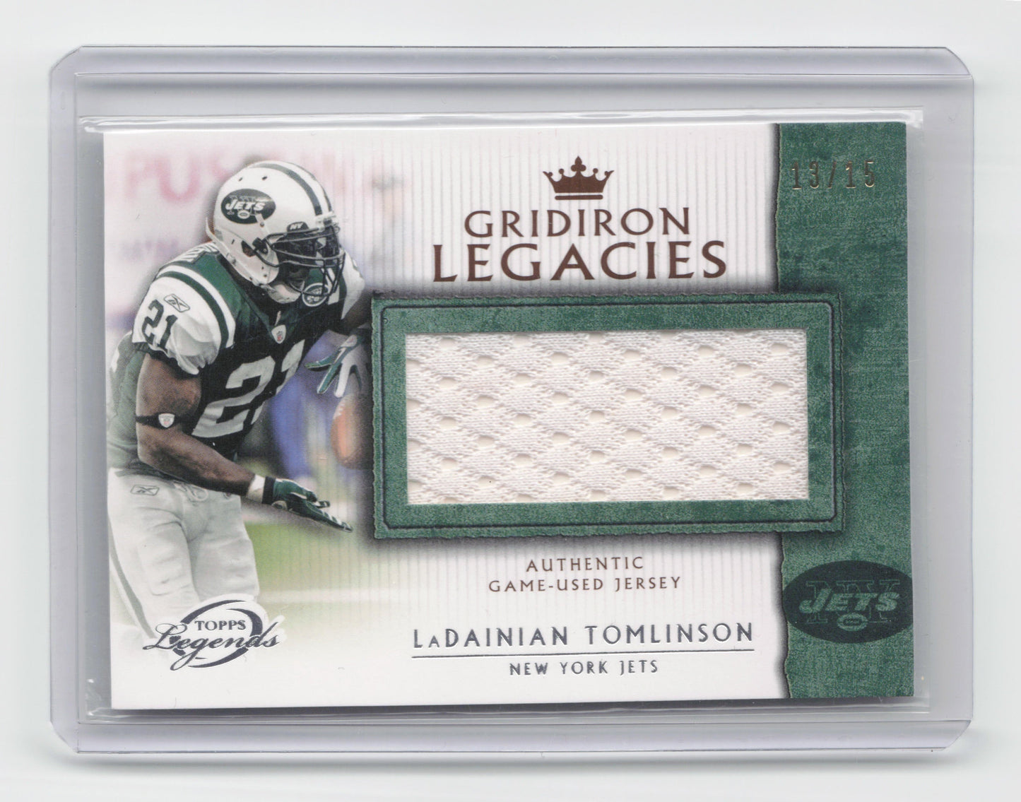 2011 LaDAINIAN TOMLINSON Gridiron Legacies game Worn Jersey 13/15 #glss-lt NFL