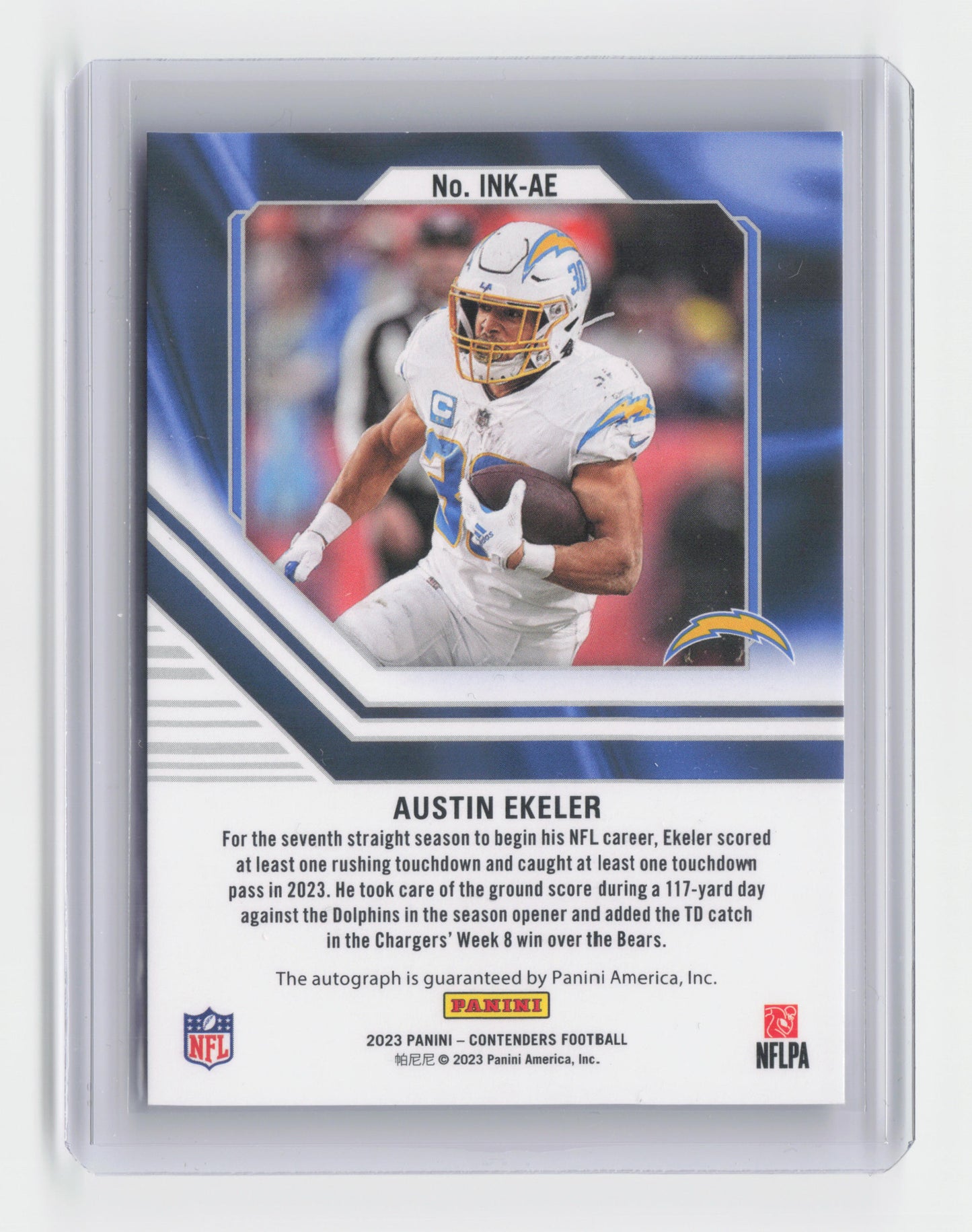 2023 AUSTIN EKELER Ink Gold Autograph 04/10 Contenders #INK-AE NFL