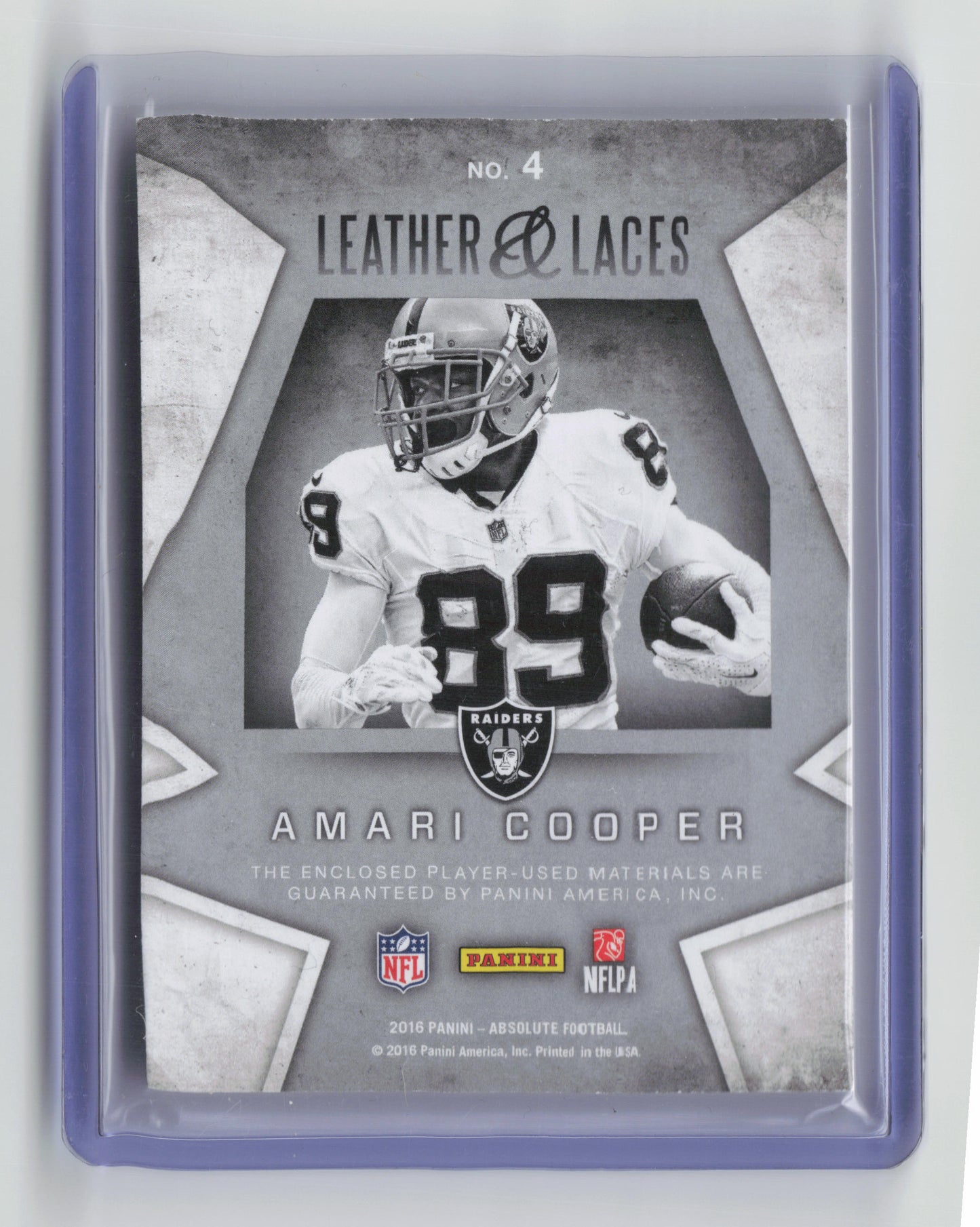 2016 AMARI COOPER Leather & Laces Game Used Materials #4 NFL
