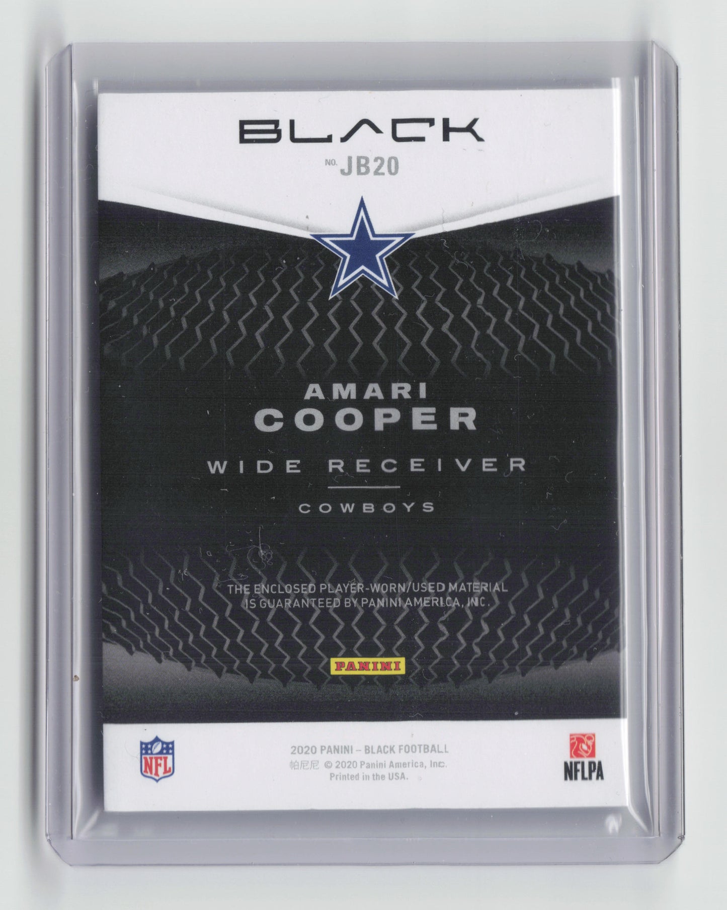 2020 AMARI COOPER Jet Black Materials Player Worn 29/50 #jb20 NFL