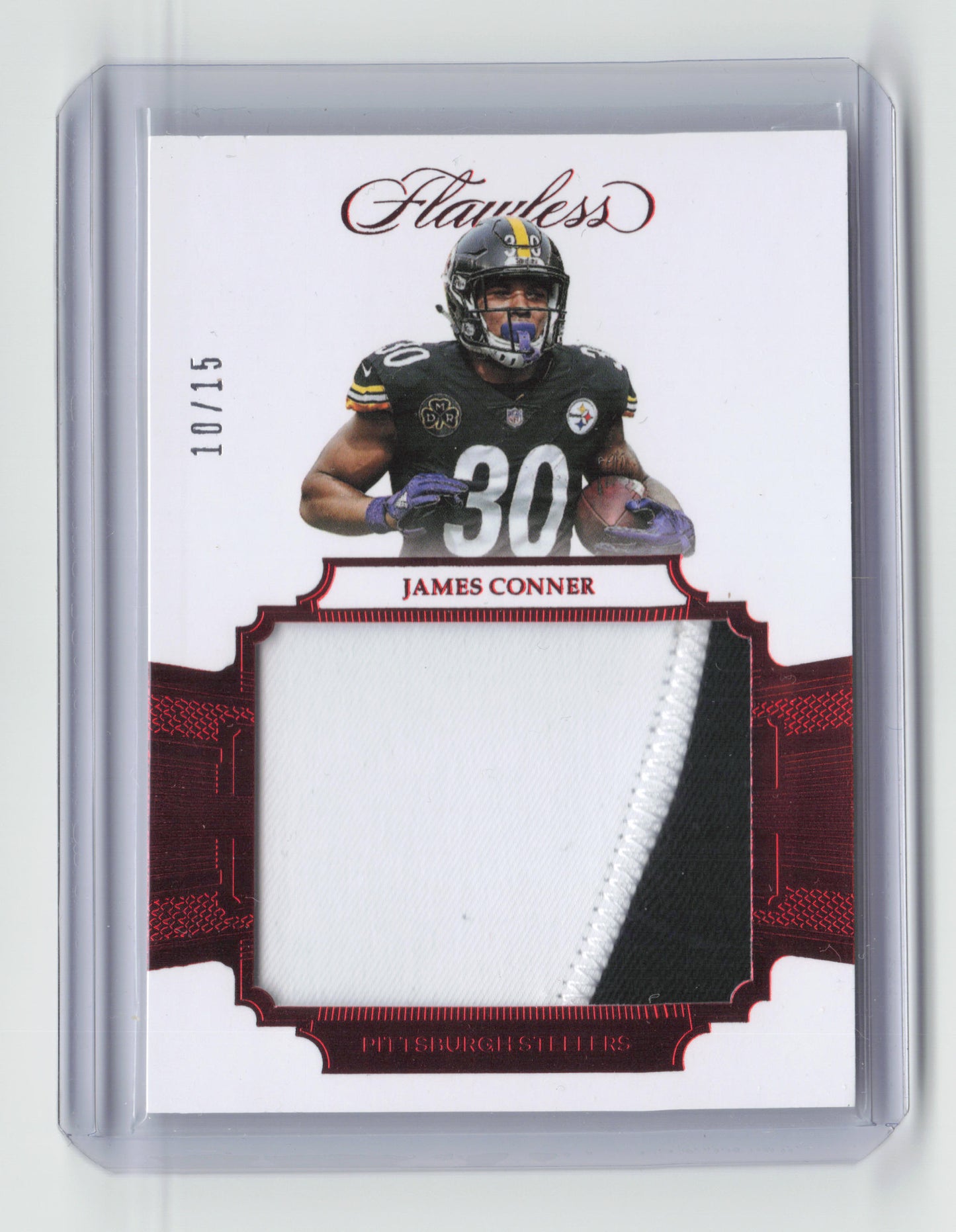 2017 JAMES CONNER Red 10/15 Game-Worn Patch Flawless Steelers #RP-JC NFL