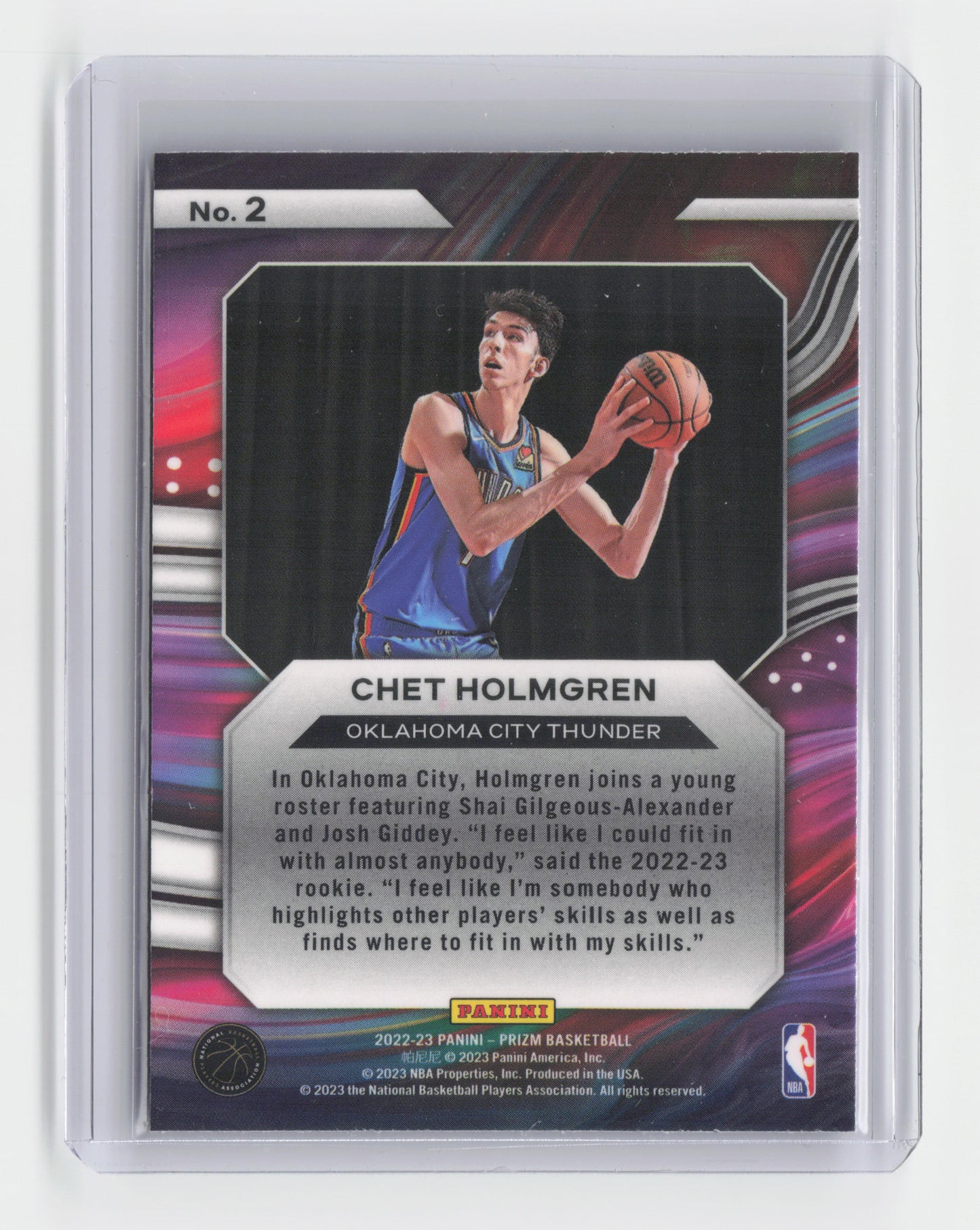 2022-23 CHET HOLMGREN - Rookie Instant Impact - Prizm - OKC #2