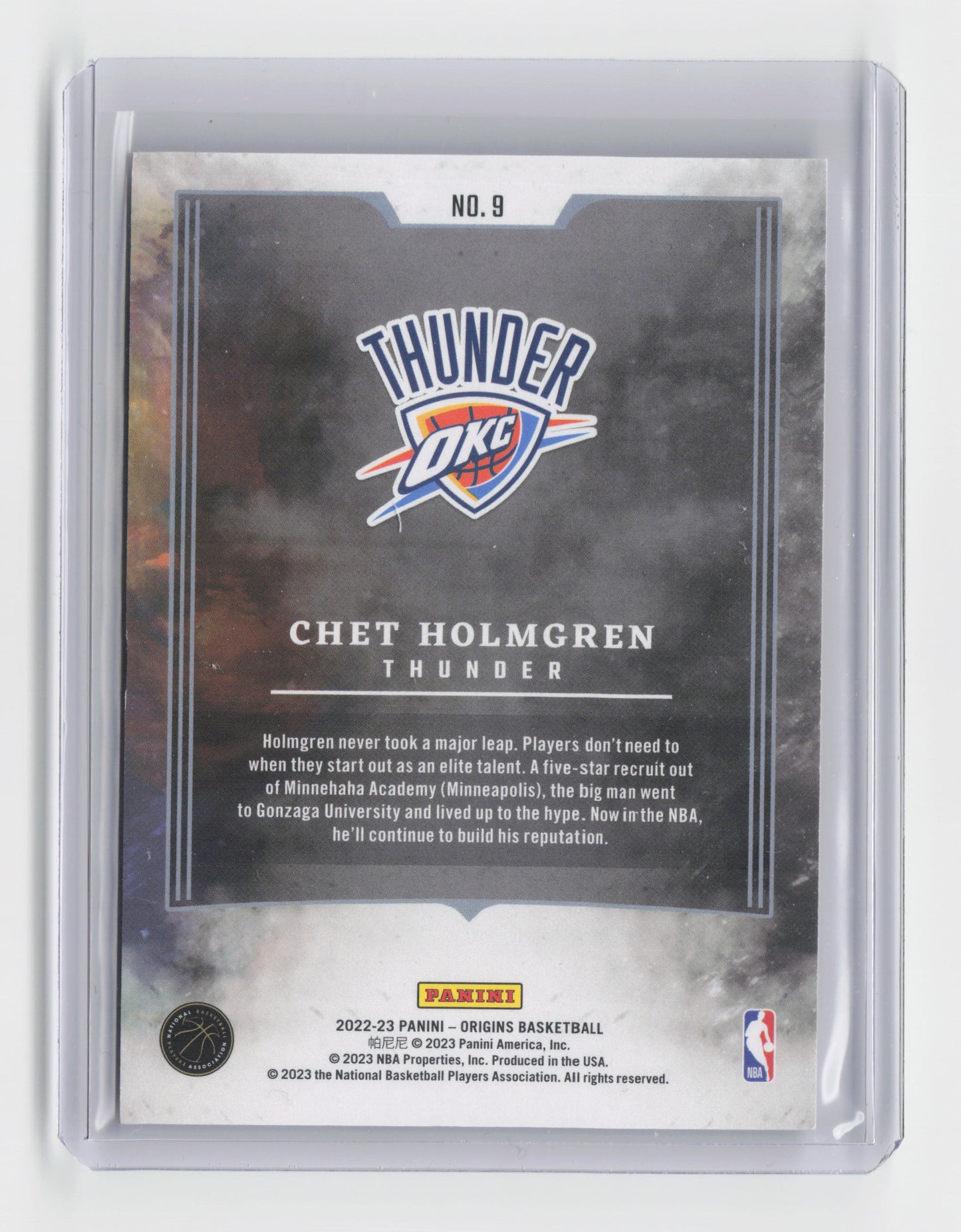 2022-23 CHET HOLMGREN - Taking the Leap Rookie - Origins - OKC #9