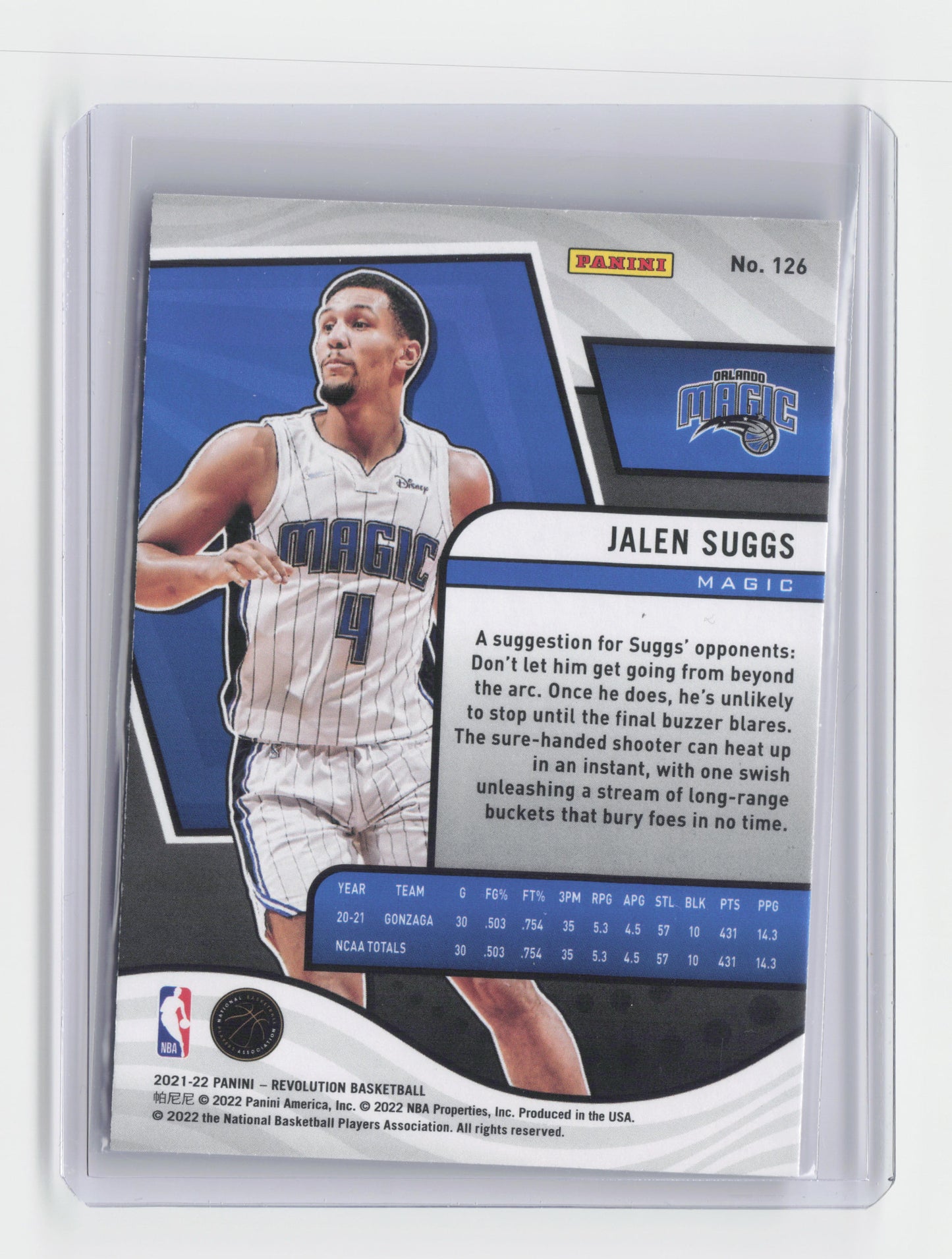 2021-22 JALEN SUGGS - Rookie Base - Revolution - Magic #126