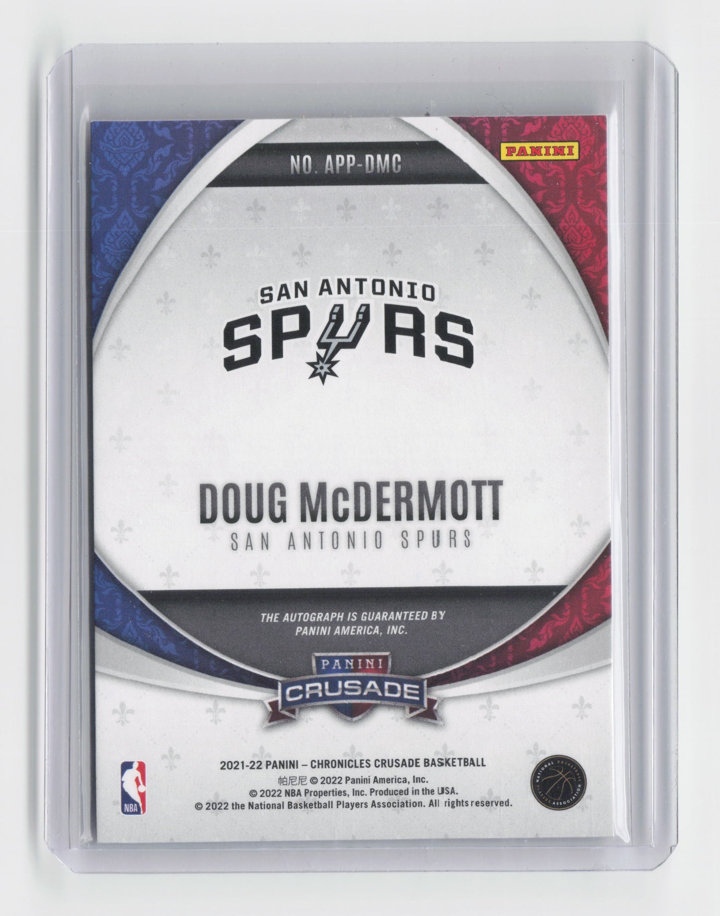 2021-22 - DOUG McDERMOTT Crusade Apprentice Auto 89/99 Chronicles Spurs