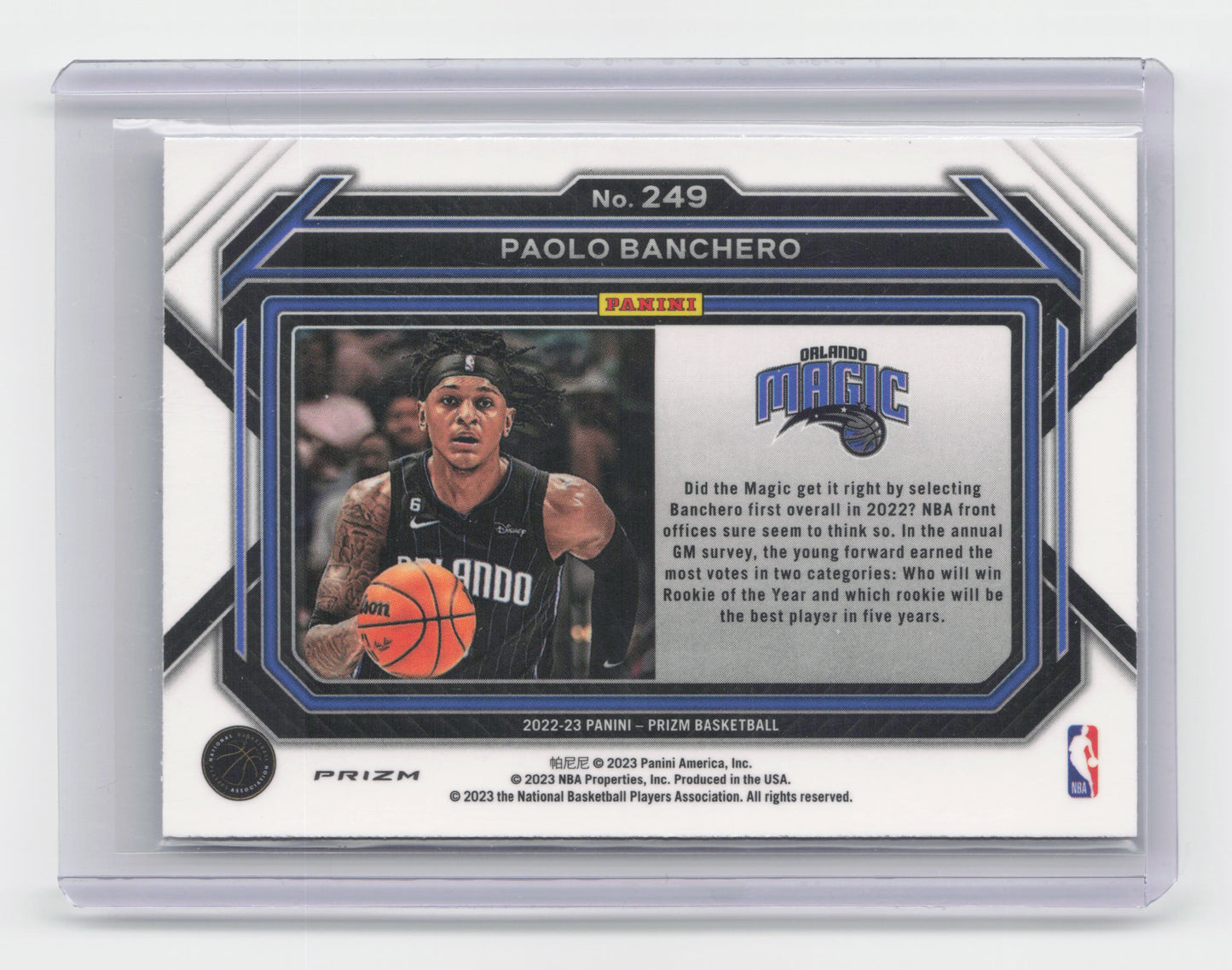 2022-23 - PAOLO BANCHERO Rookie Fast Break Rookie Variation Magic #249