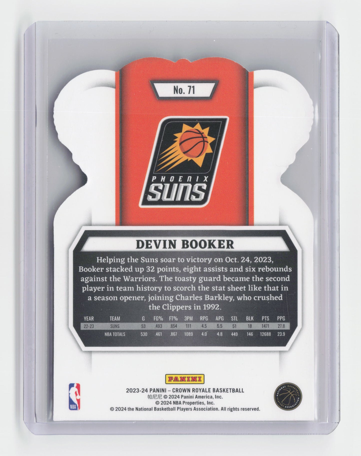 2023-24 - DEVIN BOOKER - Base Card - Crown - Suns #71