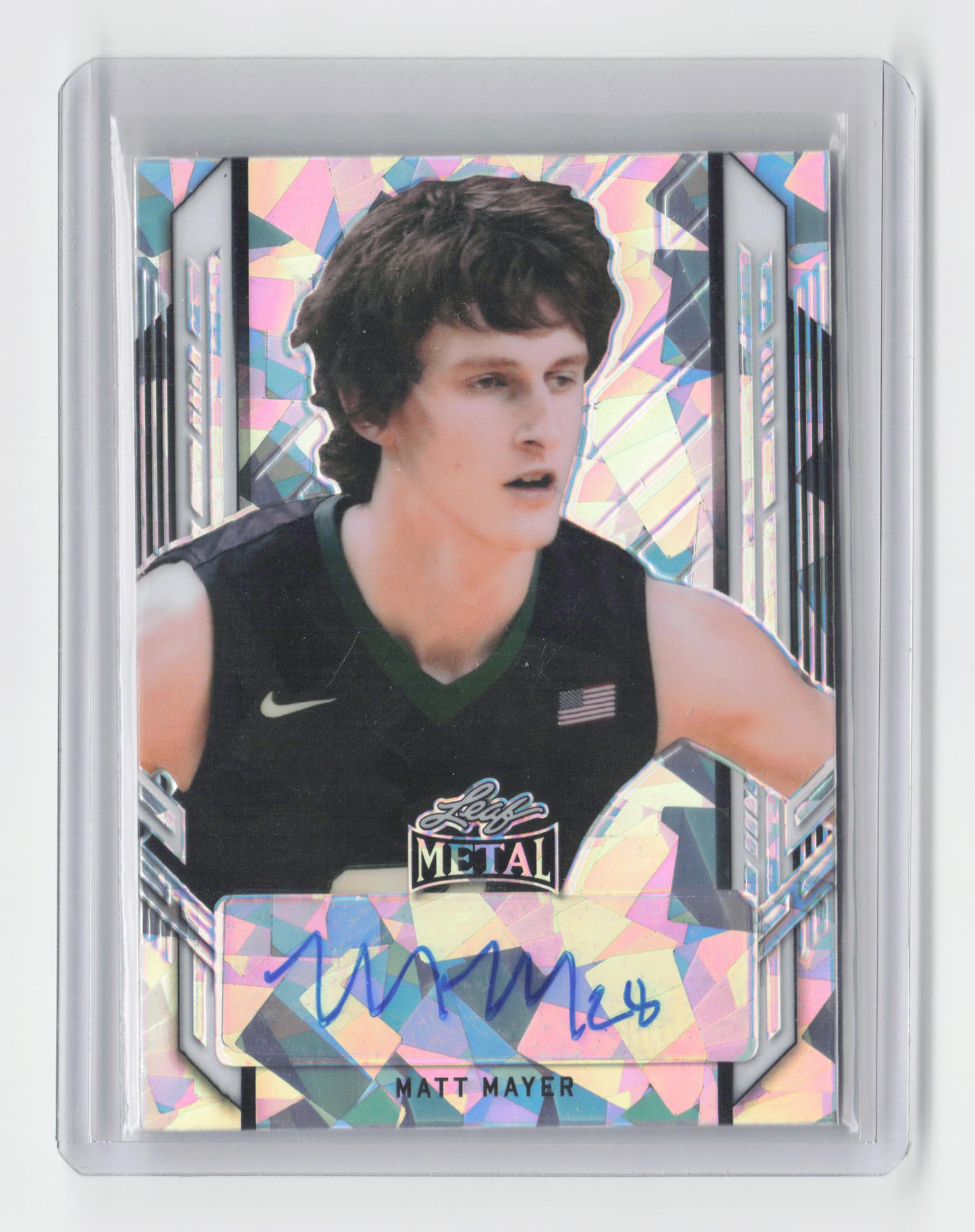 2022 - Matt Mayer - Cracked Ice Autograph - Leaf Metal - Illinois