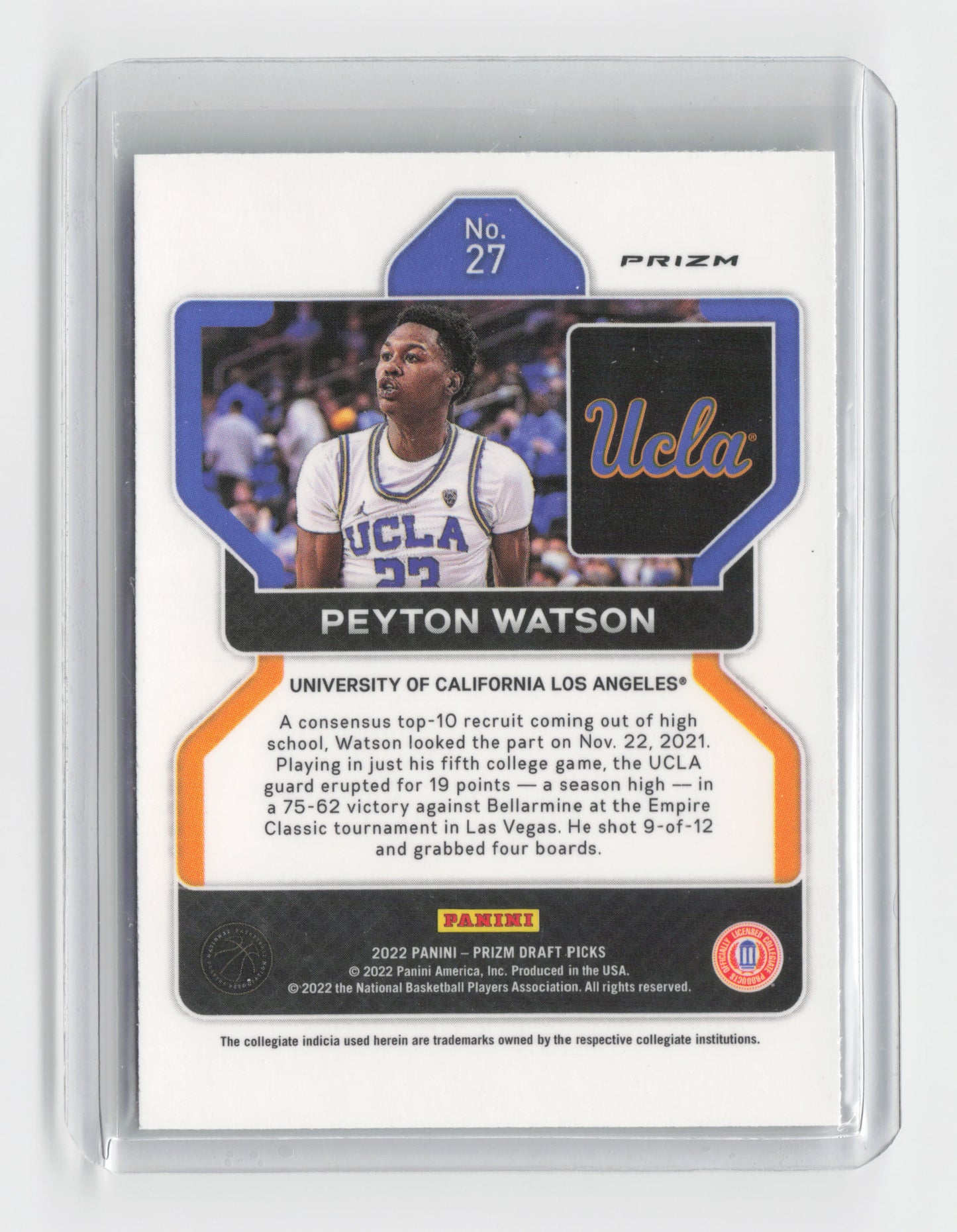 2022-23 - PAYTON WATSON Silver Rookie Prizm Draft Picks #27