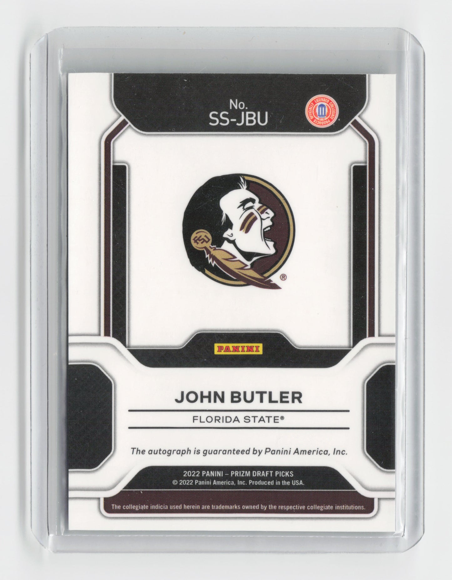 2022 - JOHN BUTLER - Sensational Signatures - Prizm Draft Picks - Florida State