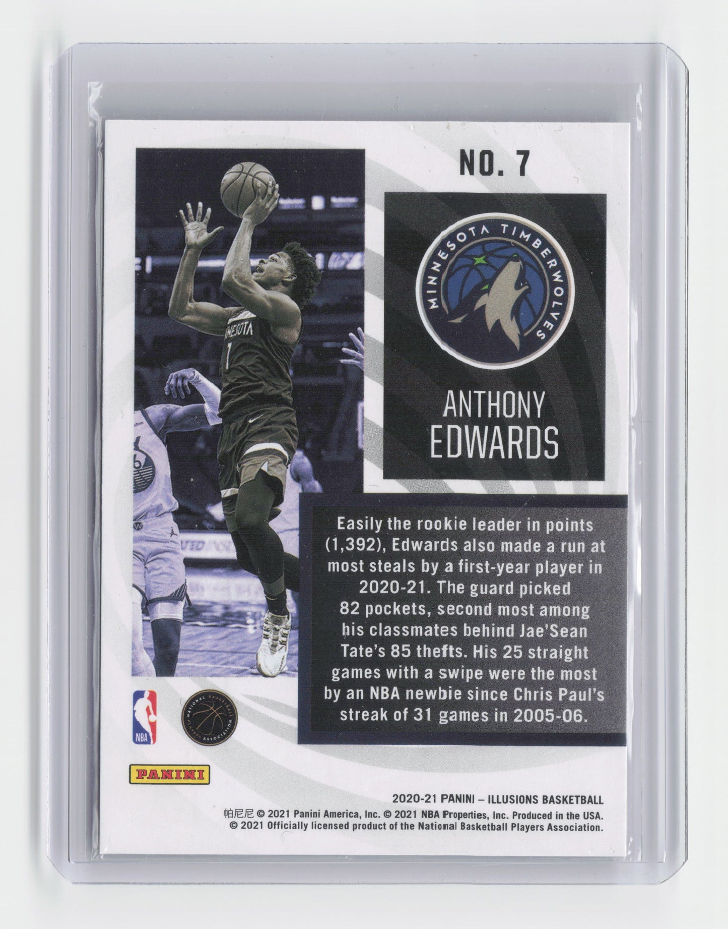 2020-21 - ANTHONY EDWARDS Instant Impact Rookie Illusions Timberwolves #7