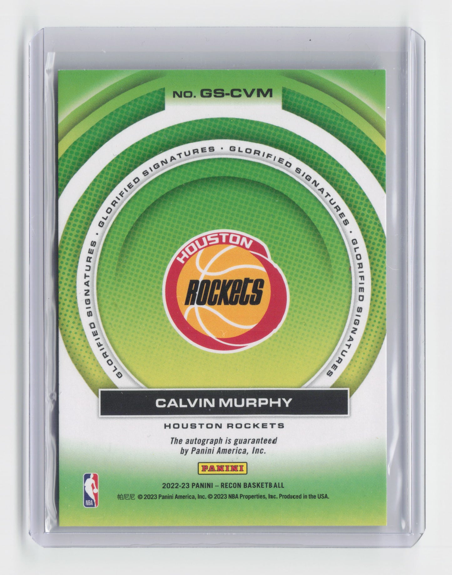 2022-23 - CALVIN MURPHY Glorified Signatures 20/49 Rockets #GS-CVM