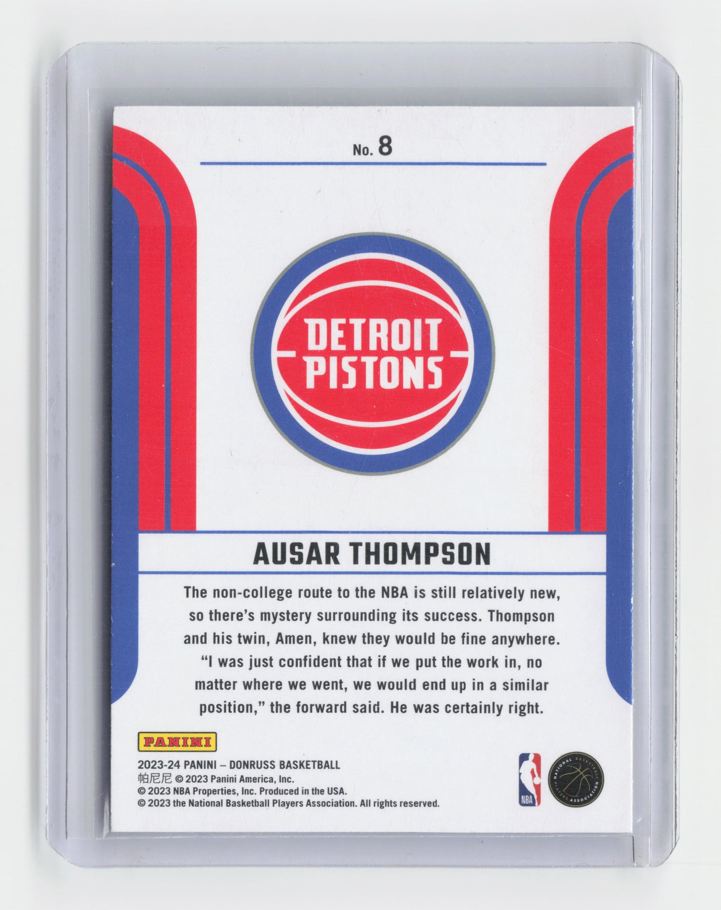 2023-24 - ASAR THOMPSON Franchise Favorites Donruss Pistons #8