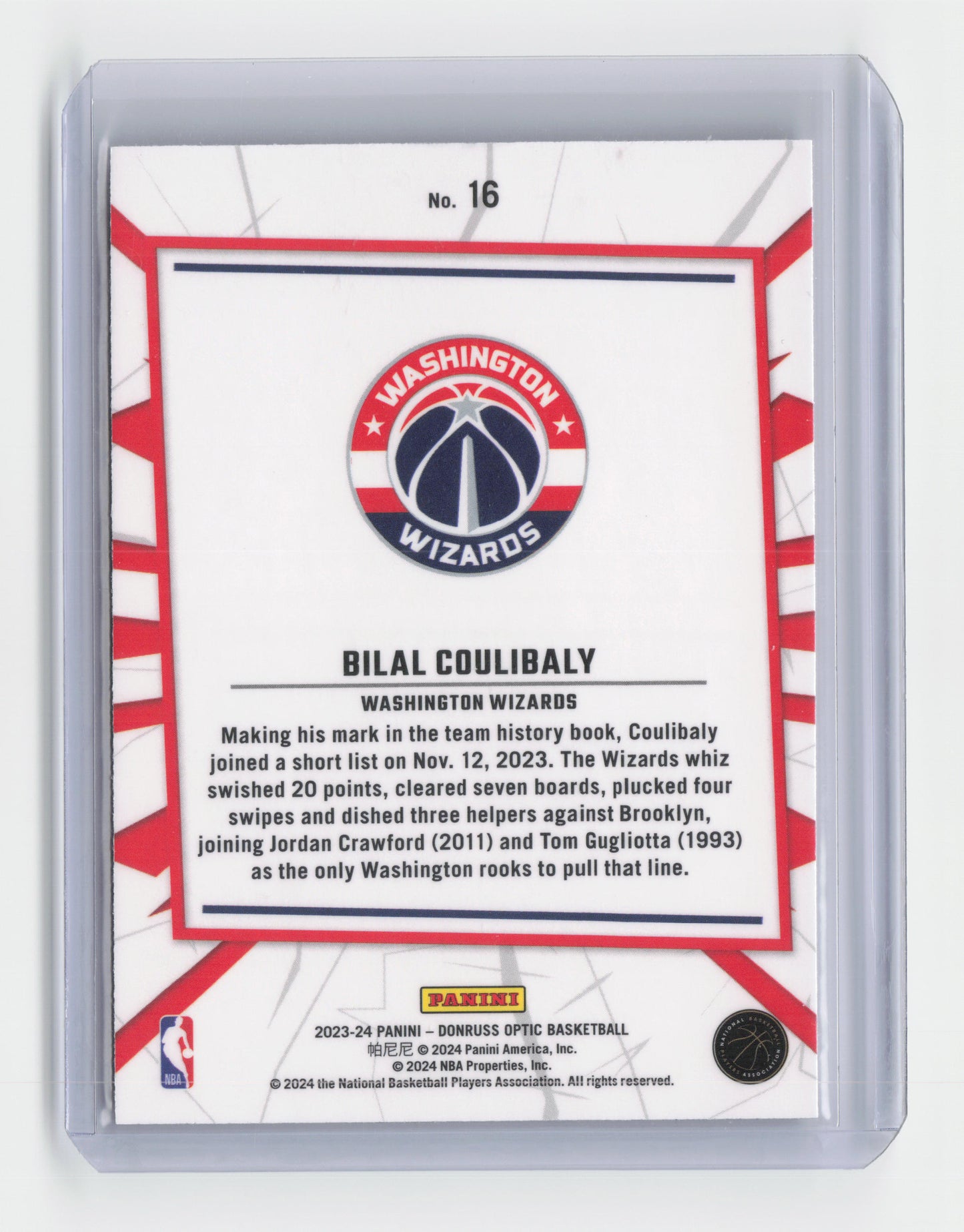 2023-24 - BILAL COULIBALY My House Rookie Optic Wizards #16