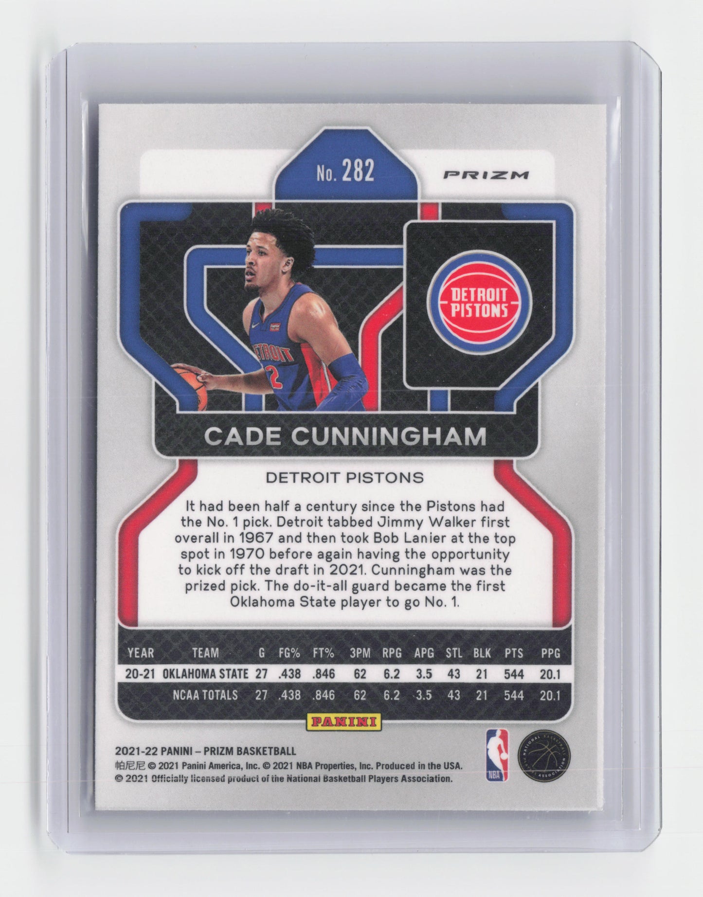 2021-22 - CADE CUNNINGHAM Rookie Silver Disco Prizm Fast Break #282