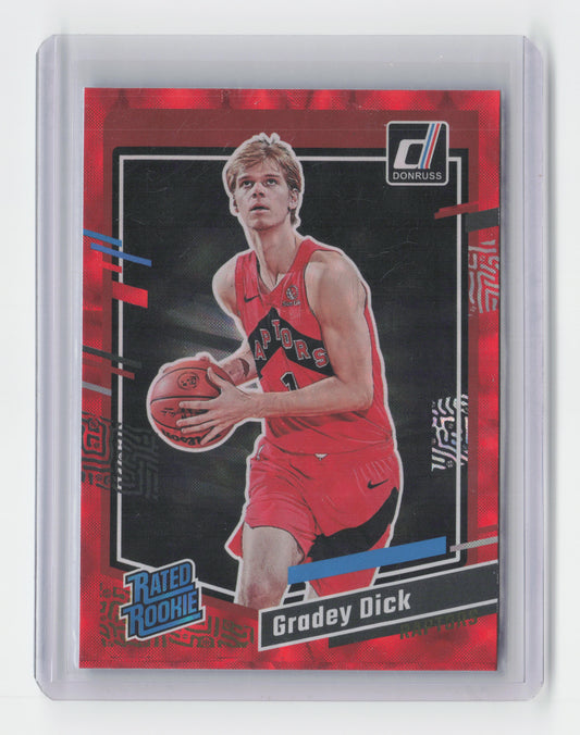 2023-24 - GRADEY DICK Red Laser Rated Rookie Donruss Raptors #247