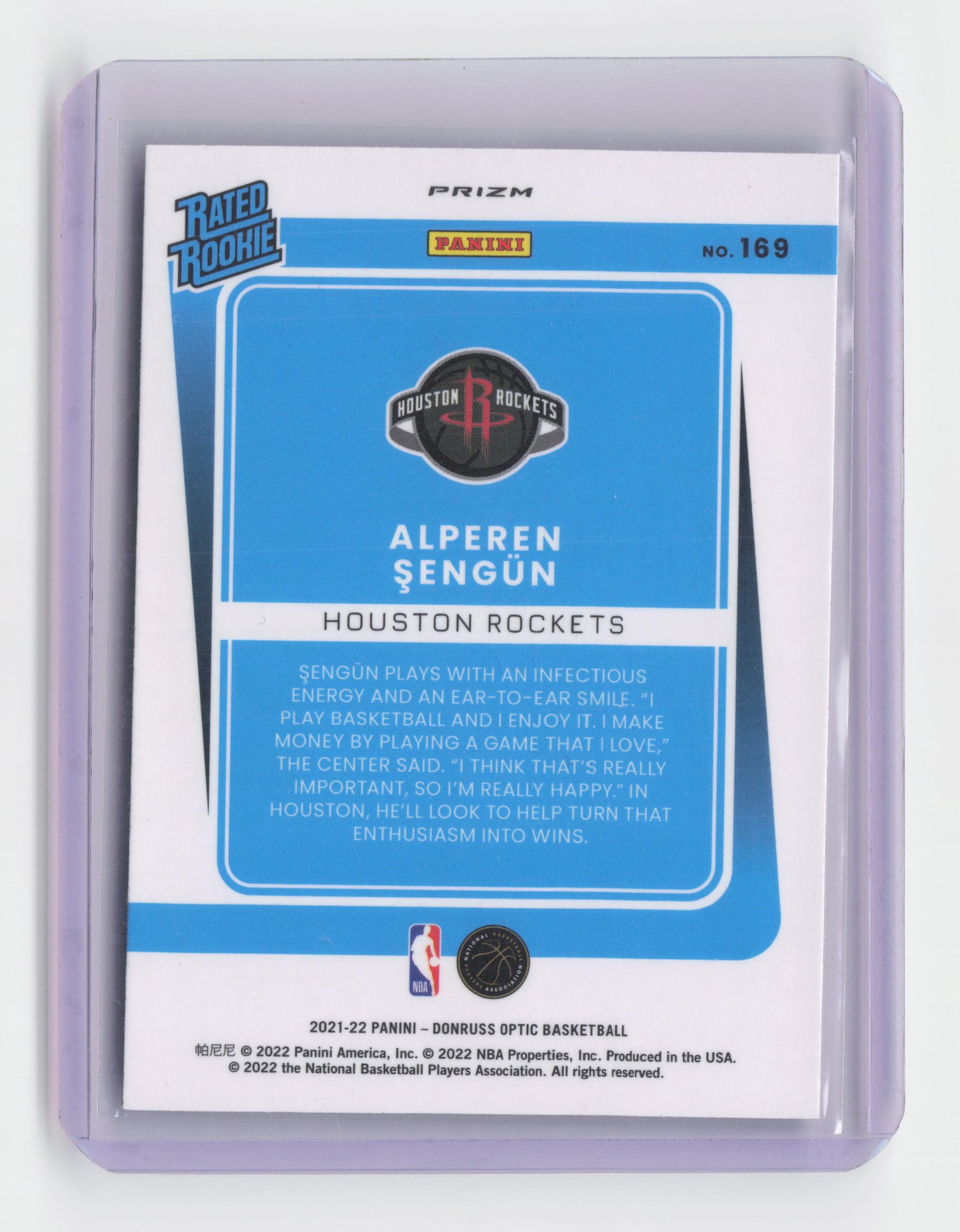2021-22 ALPEREN SENGUN Silver Rated Rookie Optic Rockets #169