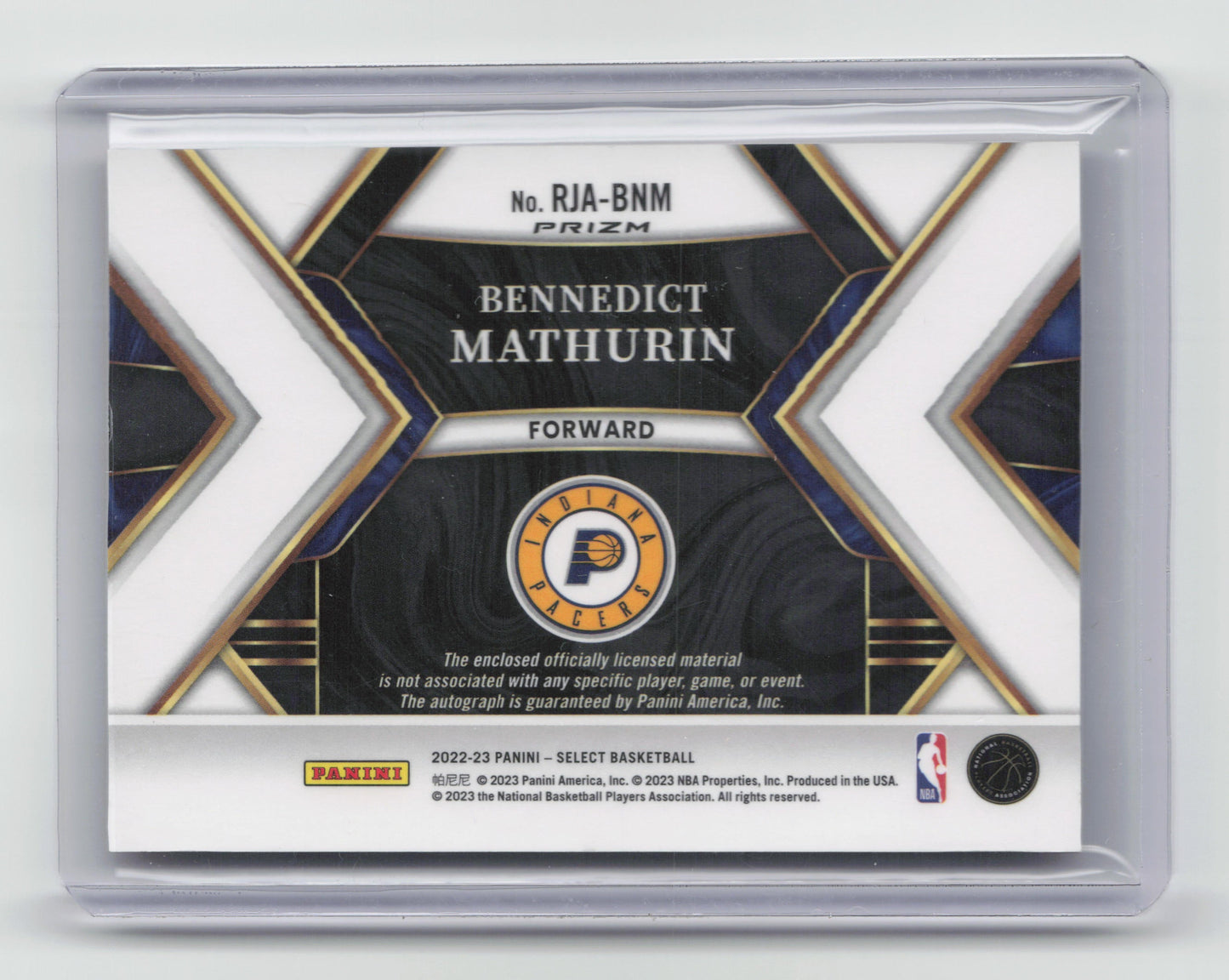 2022-23 BENNEDICT MATHURIN RPA Red Select Pacers #RJA-BNM