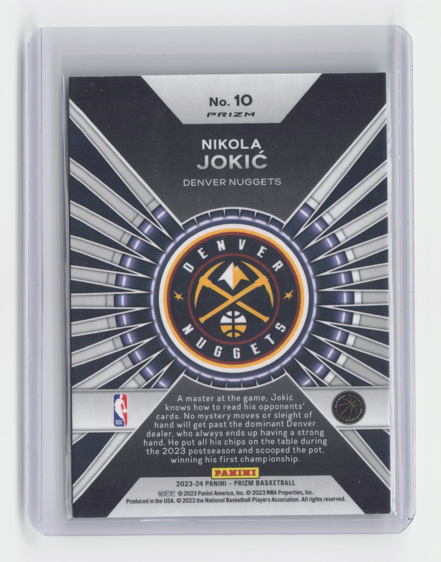 2023-24 - NIKOLA JOKIC - Green Dominance Insert - Prizm - Nuggets #10