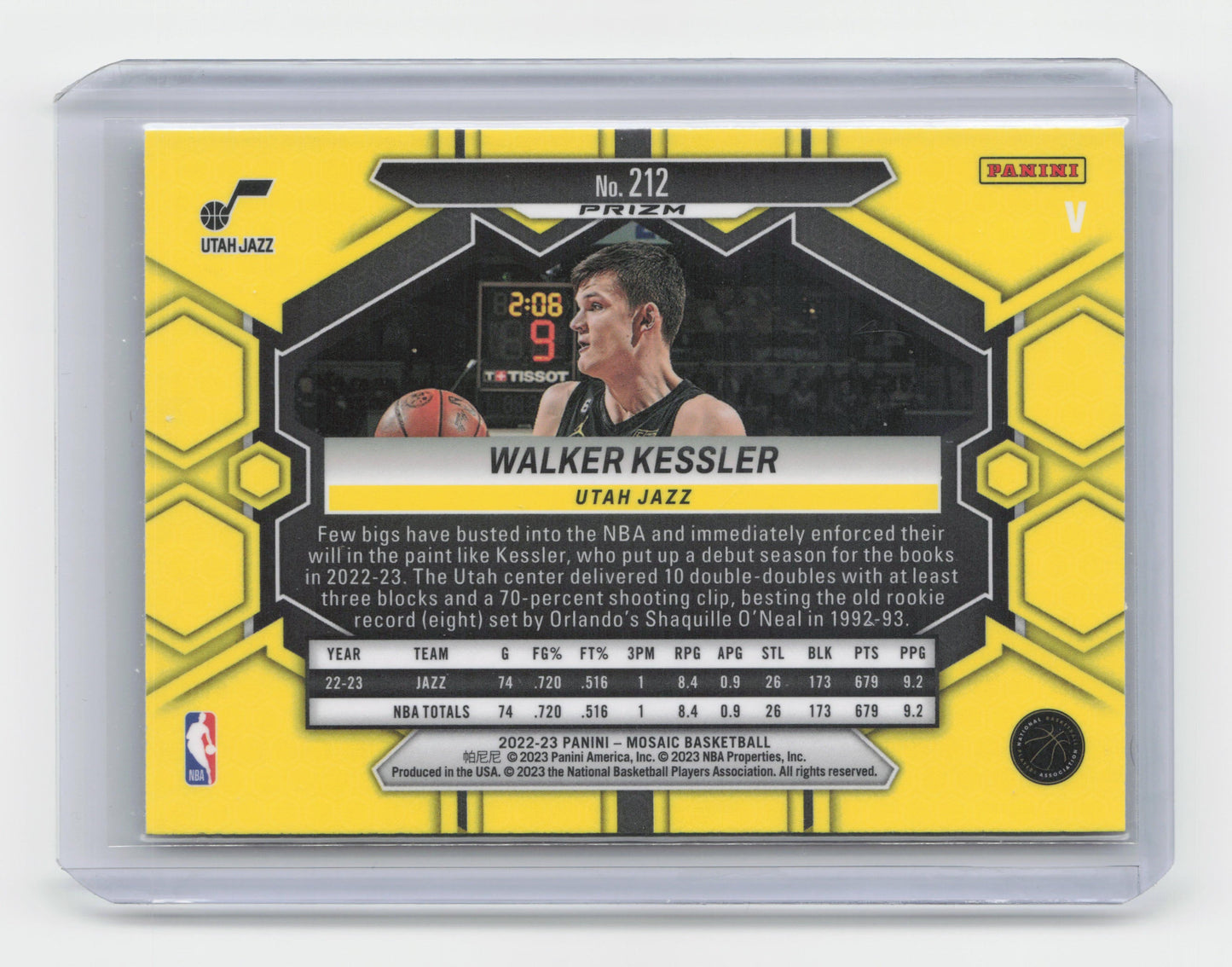 2022-23 WALKER KESSLER Fast Break Rookie Variation Mosaic Jazz #212