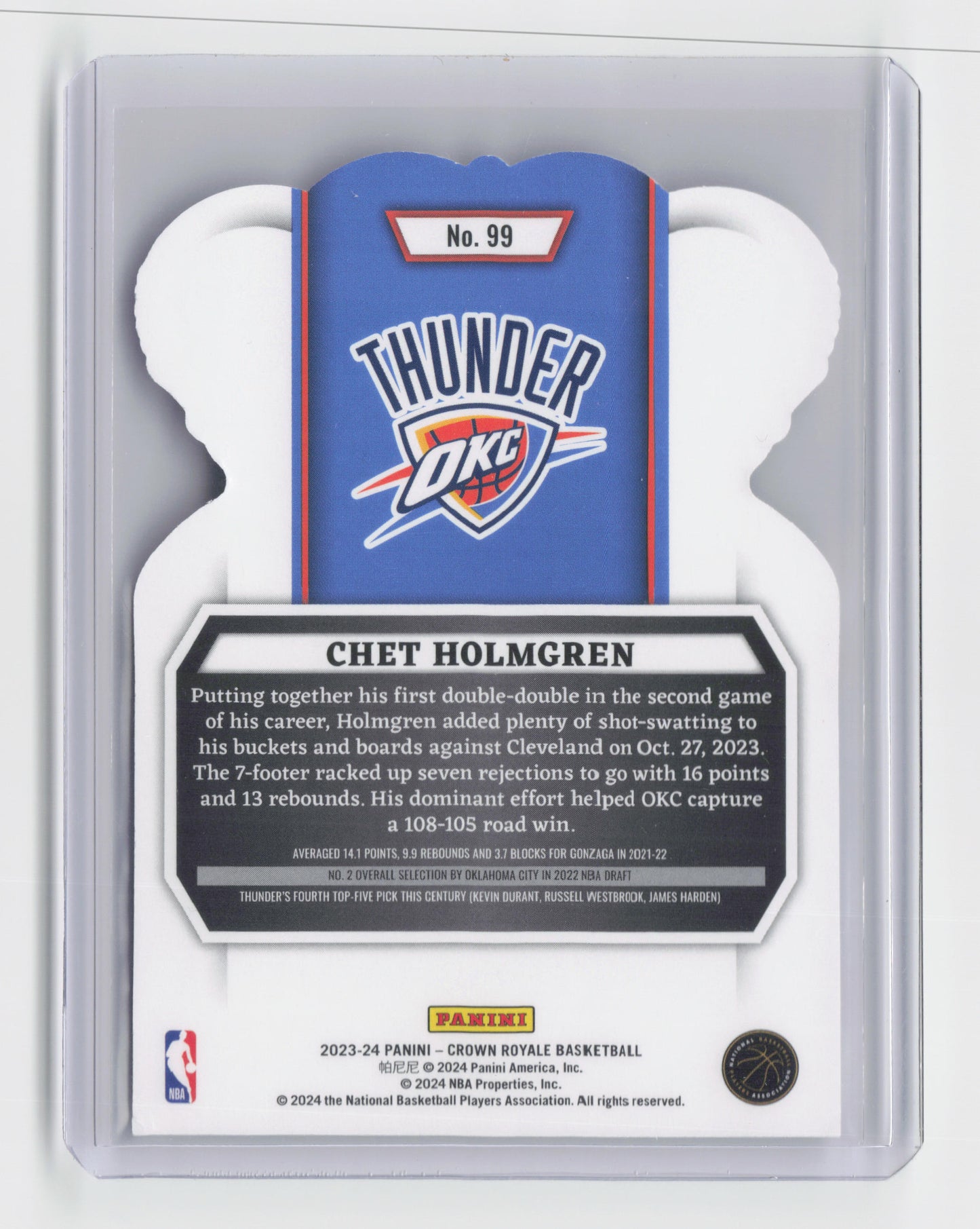 2023-24 - CHET HOLMGREN - Base - Crown Royale - OKC #99