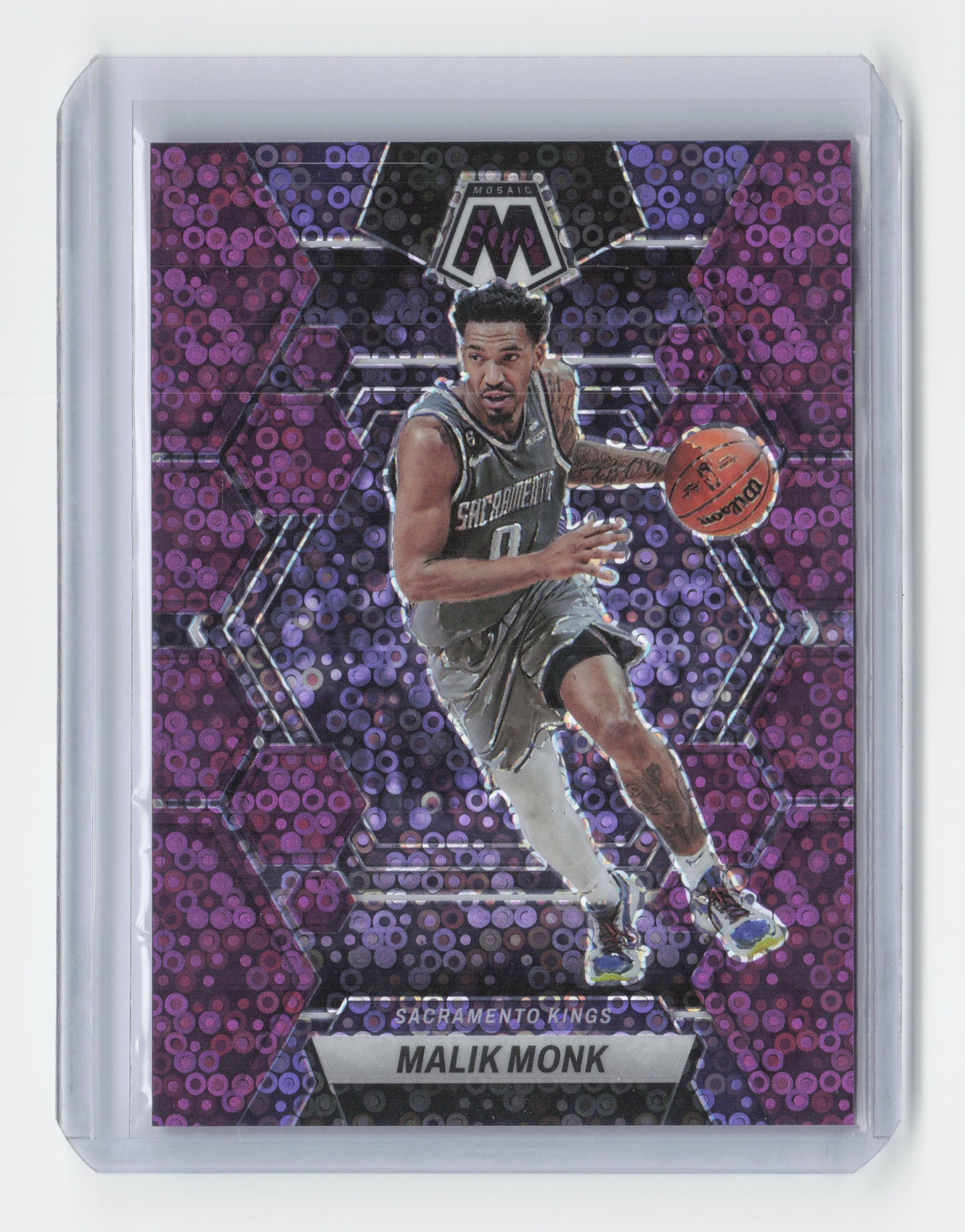 2022-23 - MALIK MONK - Purple Fast Break Boookend 50/50 - Mosaic - Kings #119